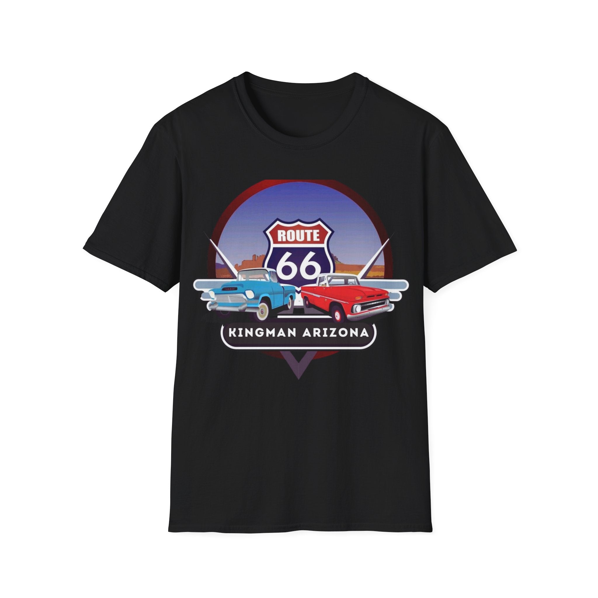 Route 66 Kingman Arizona Softstyle T-Shirt, Vintage Tee, Retro Shirt, Unisex Top, Gift for Travelers