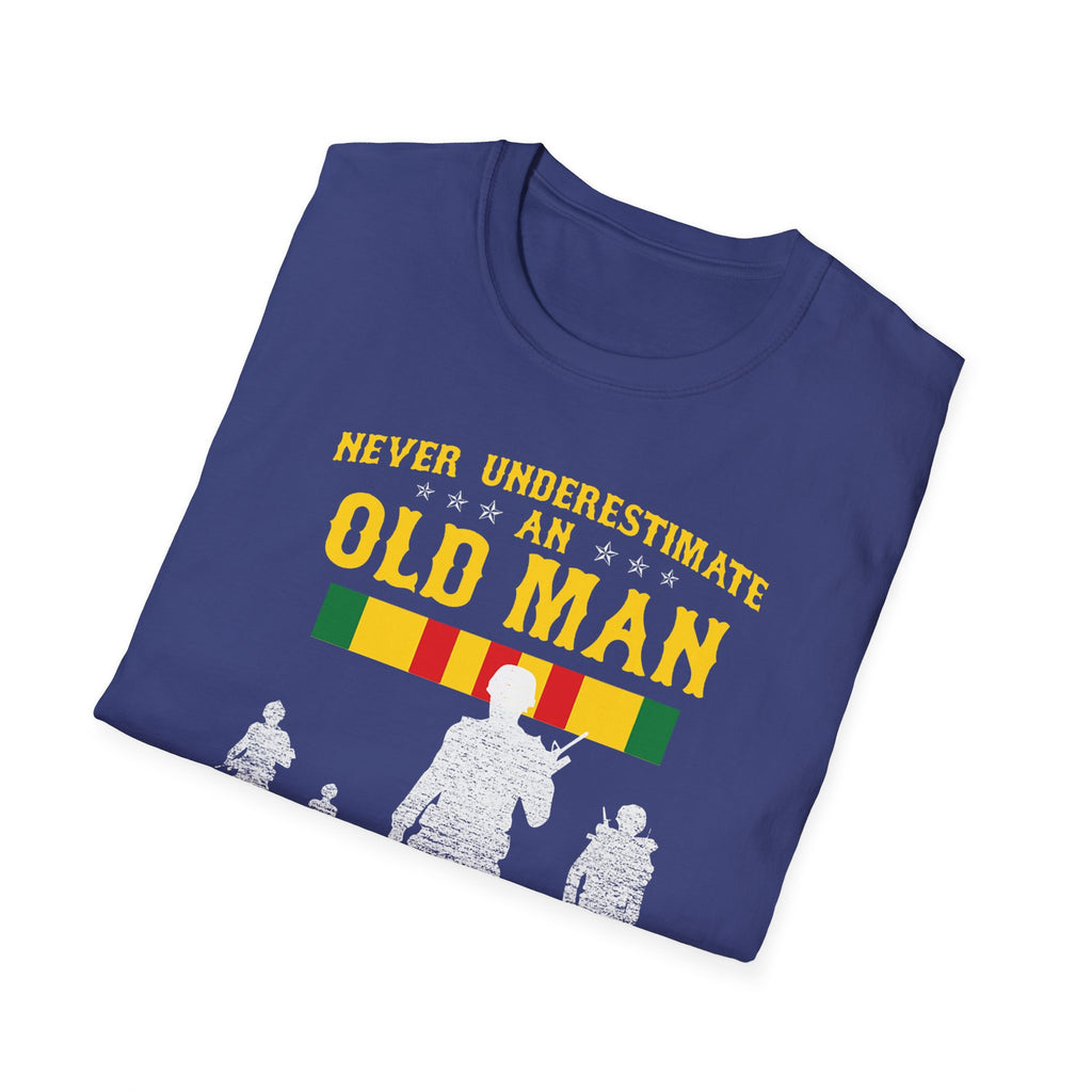 Never Underestimate an Old Man Who Is Also Vietnam Veteran T-Shirt | Military Tribute