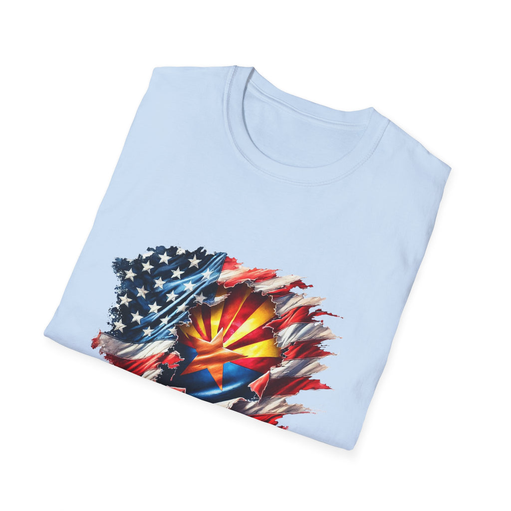 Arizona Flag Ripped Effect T-Shirt | USA Stars Stripes State Emblem