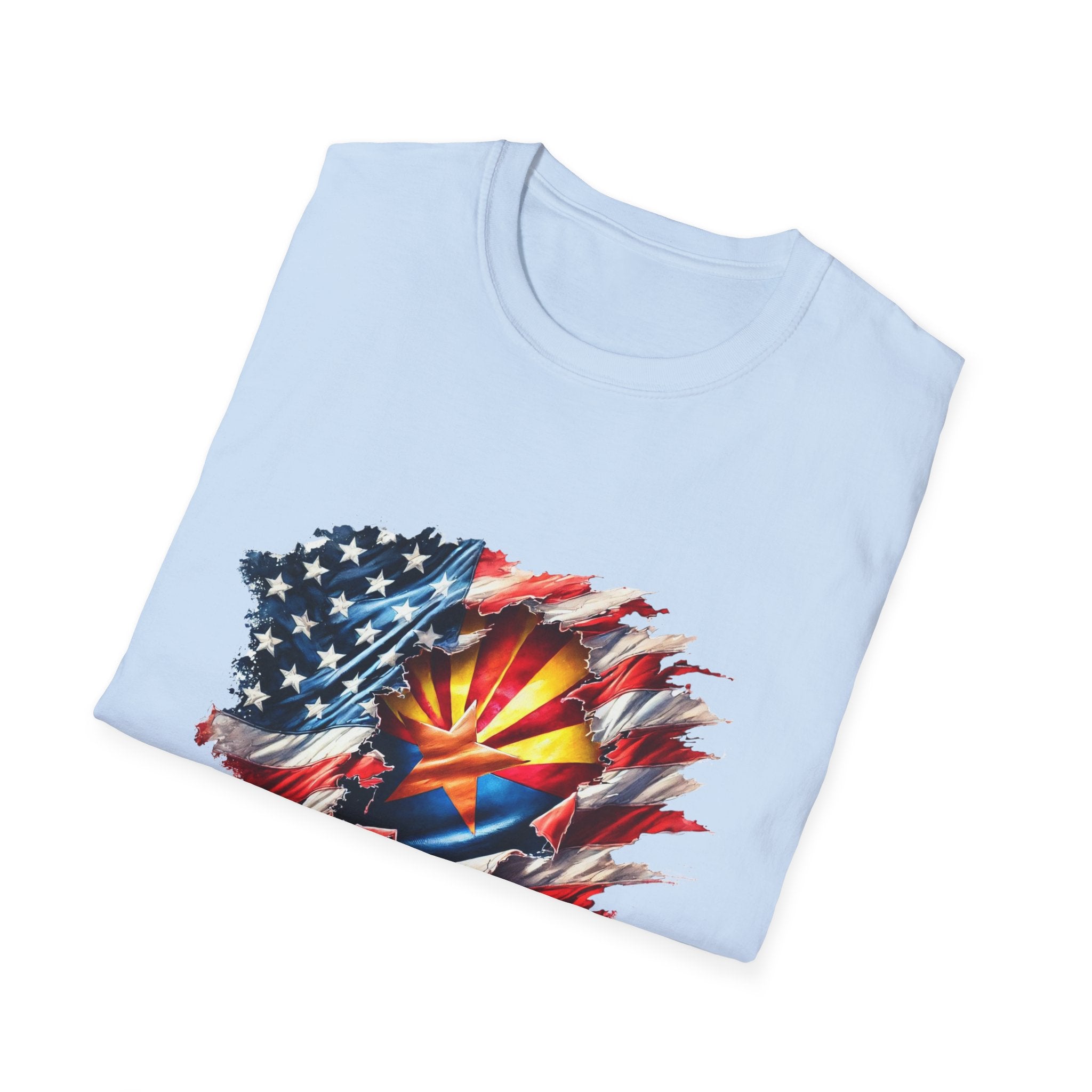 Arizona Flag Ripped Effect T-Shirt | USA Stars Stripes State Emblem
