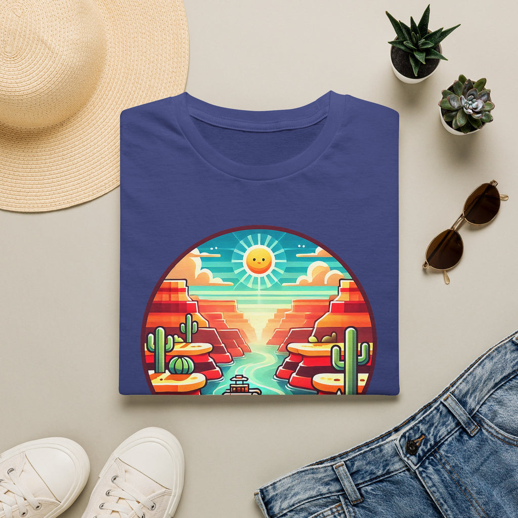 Grand Canyon National Park Retro Sunset T-Shirt | Canyon River Illustration