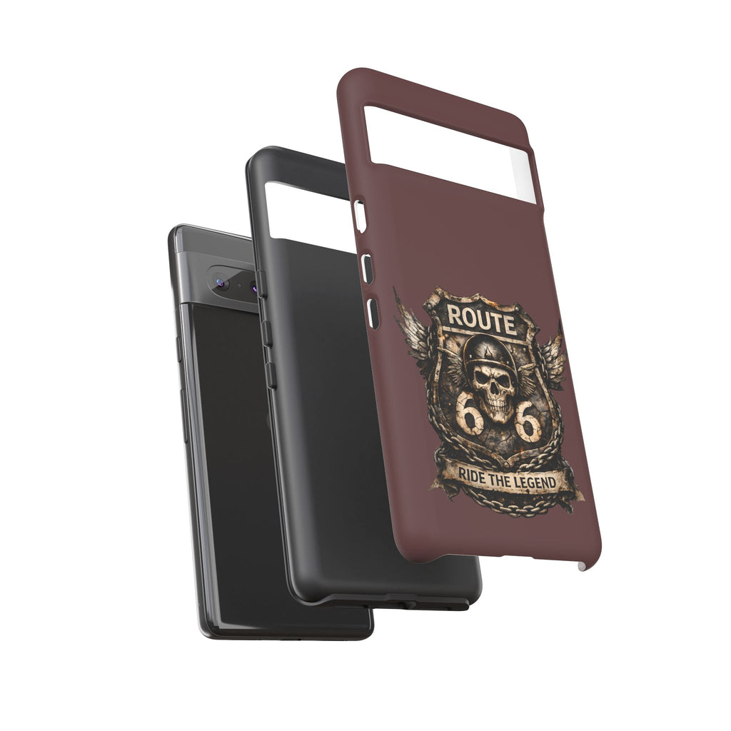 Route 66 Skull Helmet phone case | Motorcycle emblem, Ride the Legend