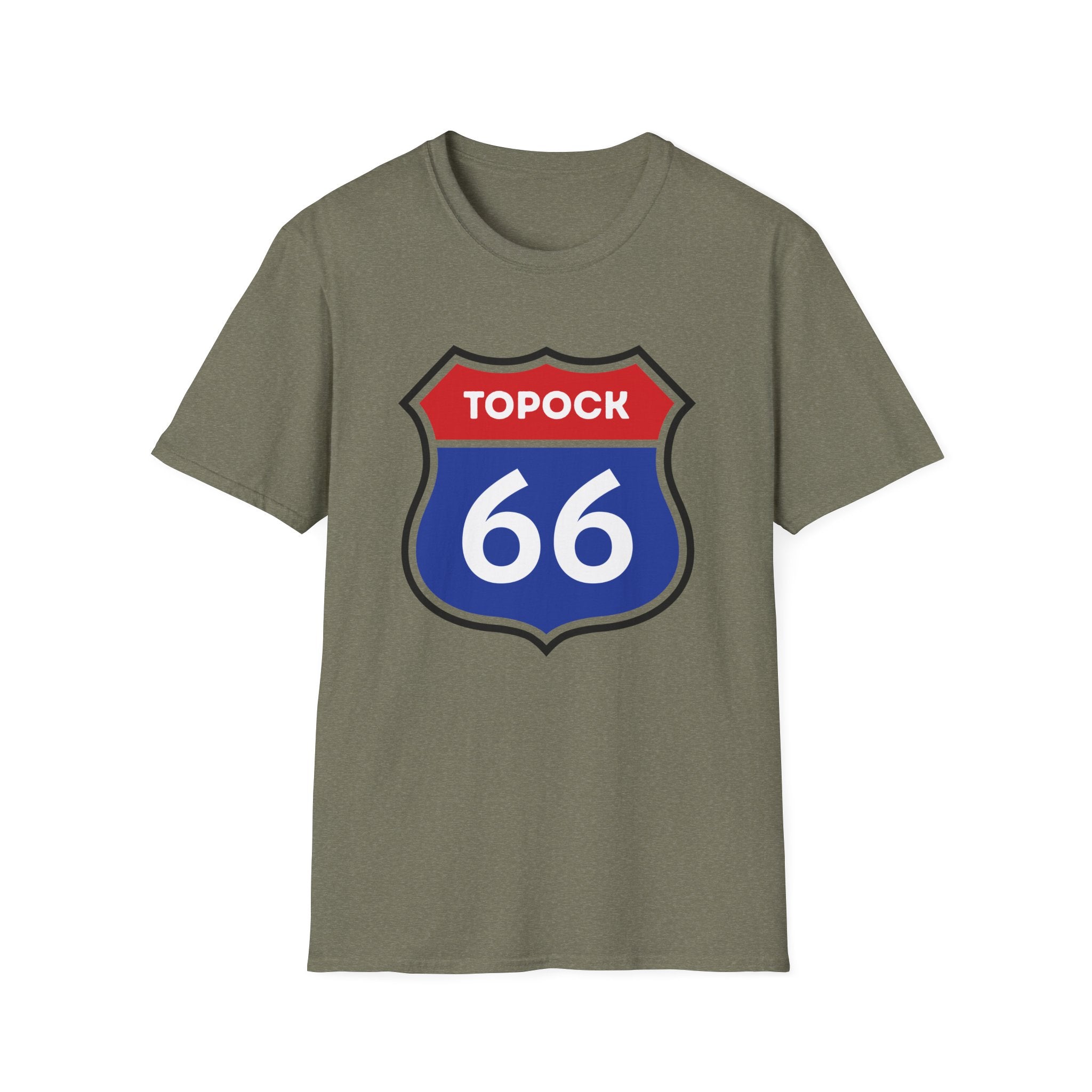 Topock 66 Shield Road Sign T-Shirt | Route 66 Arizona Travel Tee