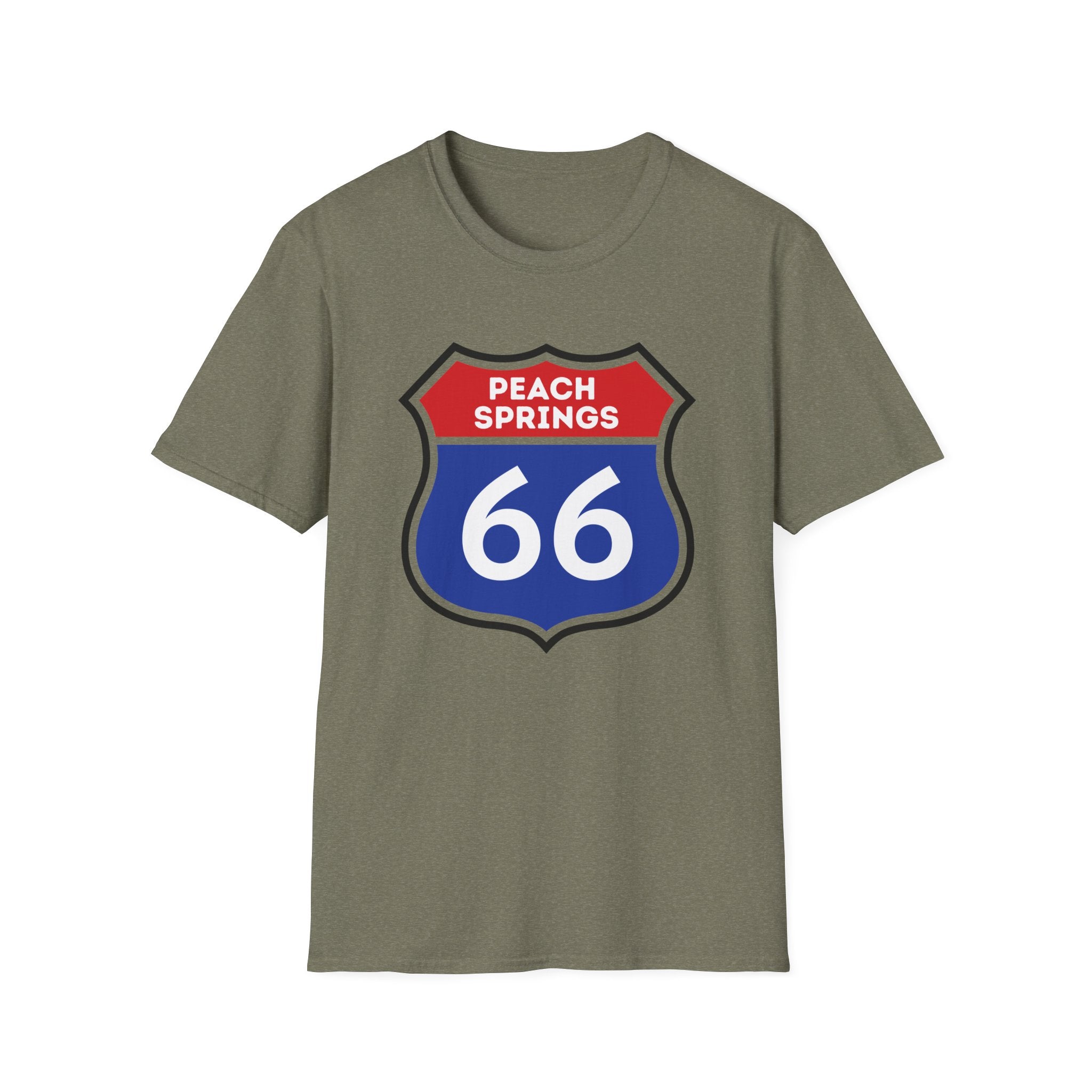 Peach Springs 66 Shield T-Shirt | Route 66 Road Sign Shirt