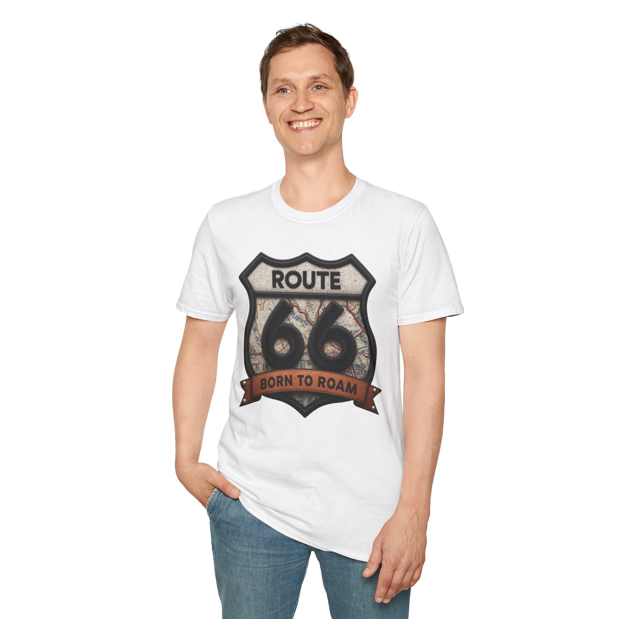Route 66 Born to Roam T-Shirt | Vintage Highway Shield Tee