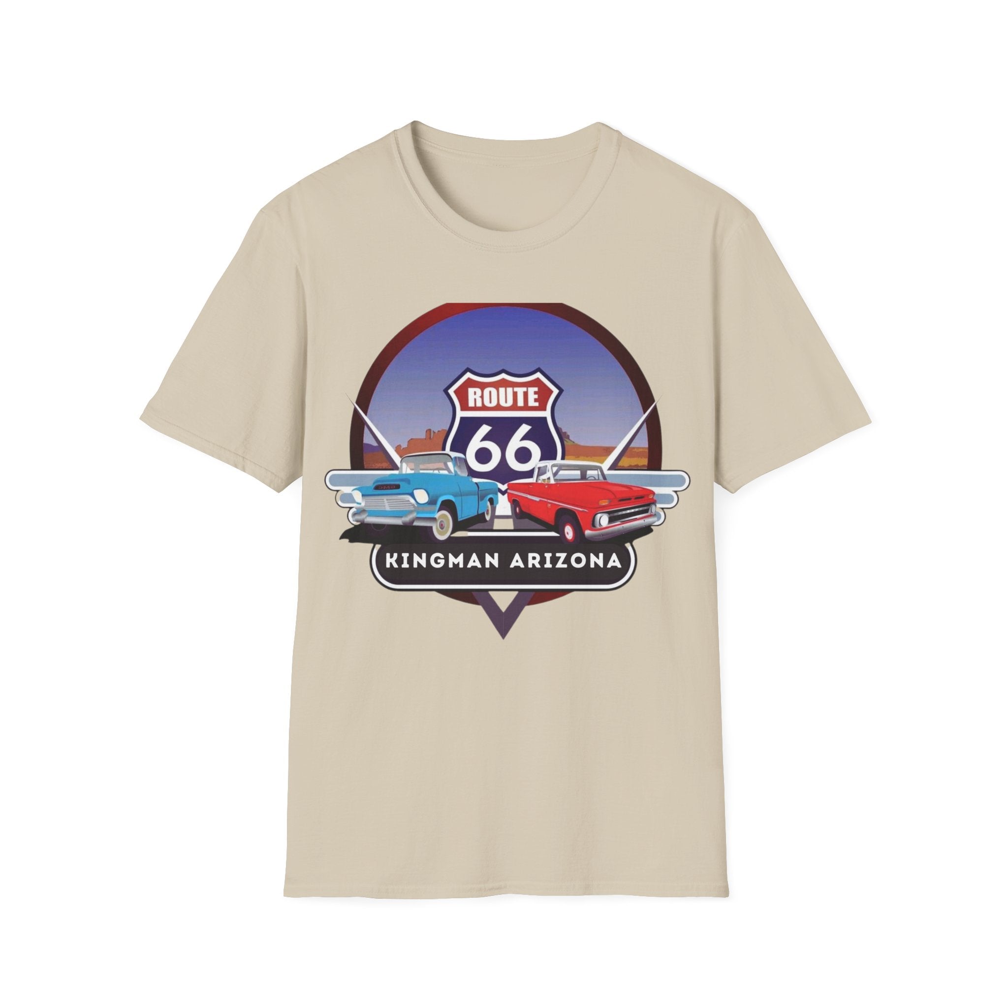 Route 66 Kingman Arizona Softstyle T-Shirt, Vintage Tee, Retro Shirt, Unisex Top, Gift for Travelers