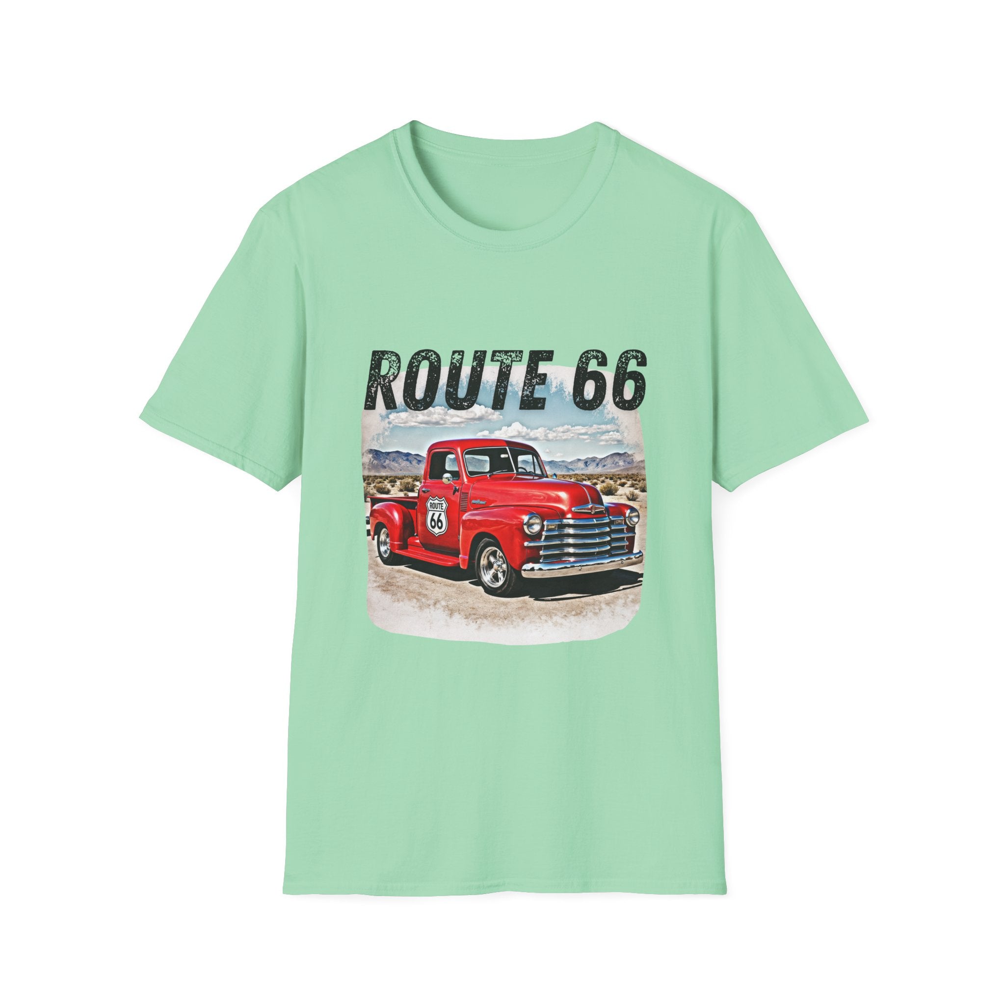 Route 66 Red Vintage Truck T-Shirt | Retro Highway Graphic