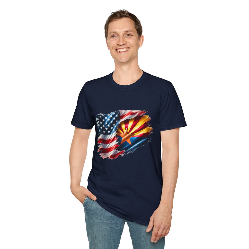 Arizona Flag with American Flag T-Shirt | Patriotic State Pride Tee