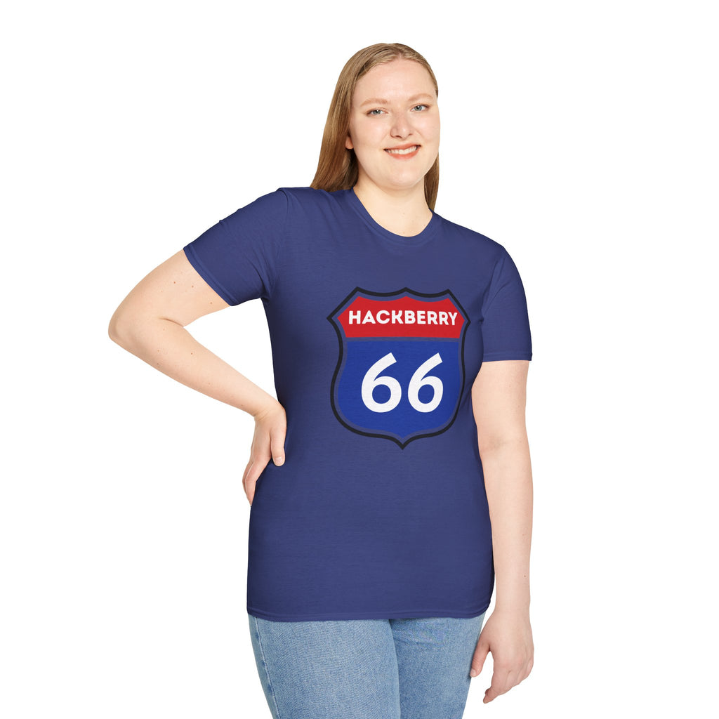 Hackberry 66 Shield T-Shirt | Route 66 Road Sign Tee