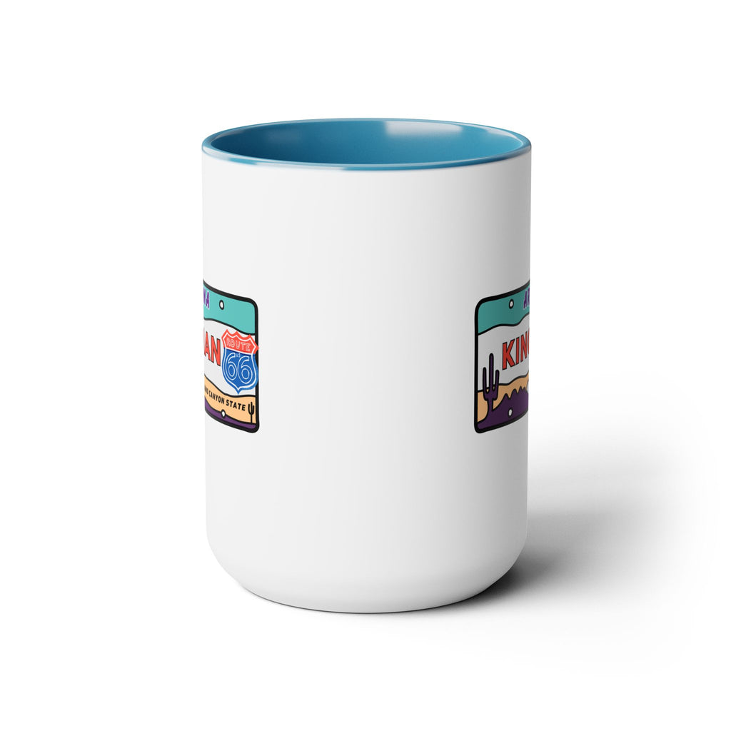 Kingman Arizona Route 66 Two-Tone Coffee Mugs, 15oz