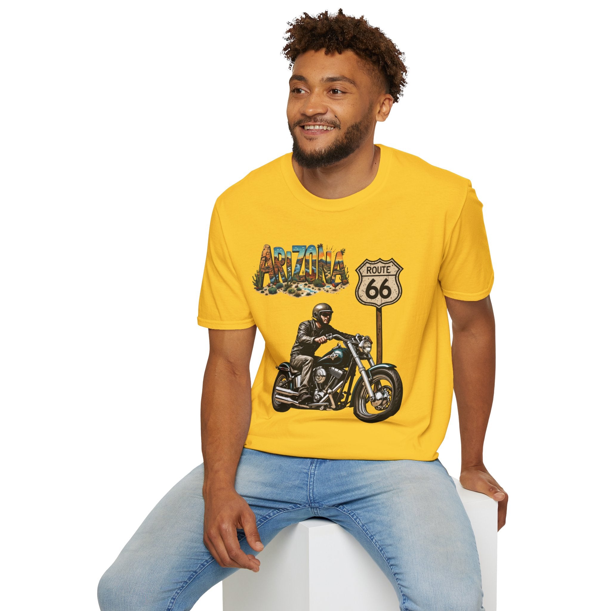 Arizona Route 66 Motorcycle T-Shirt | Biker Road Trip Tee