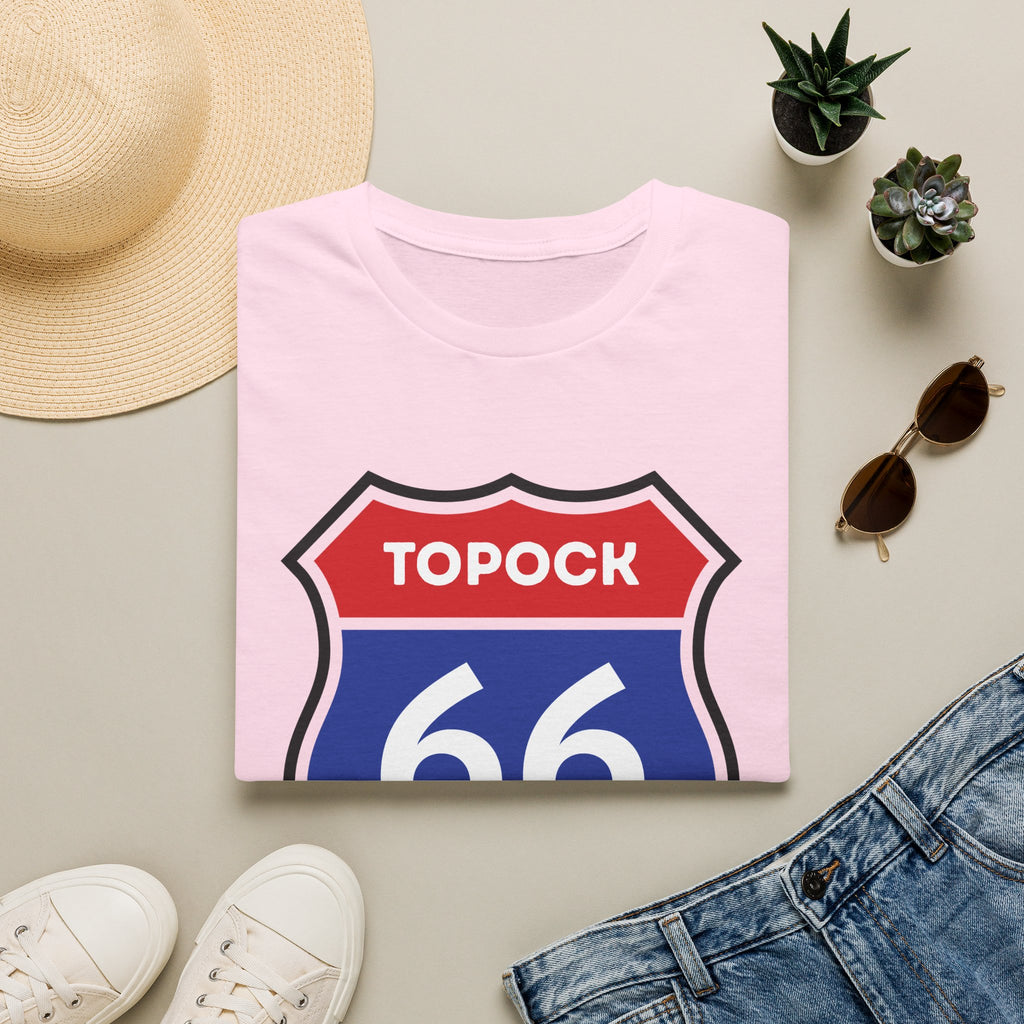 Topock 66 Shield Road Sign T-Shirt | Route 66 Arizona Travel Tee