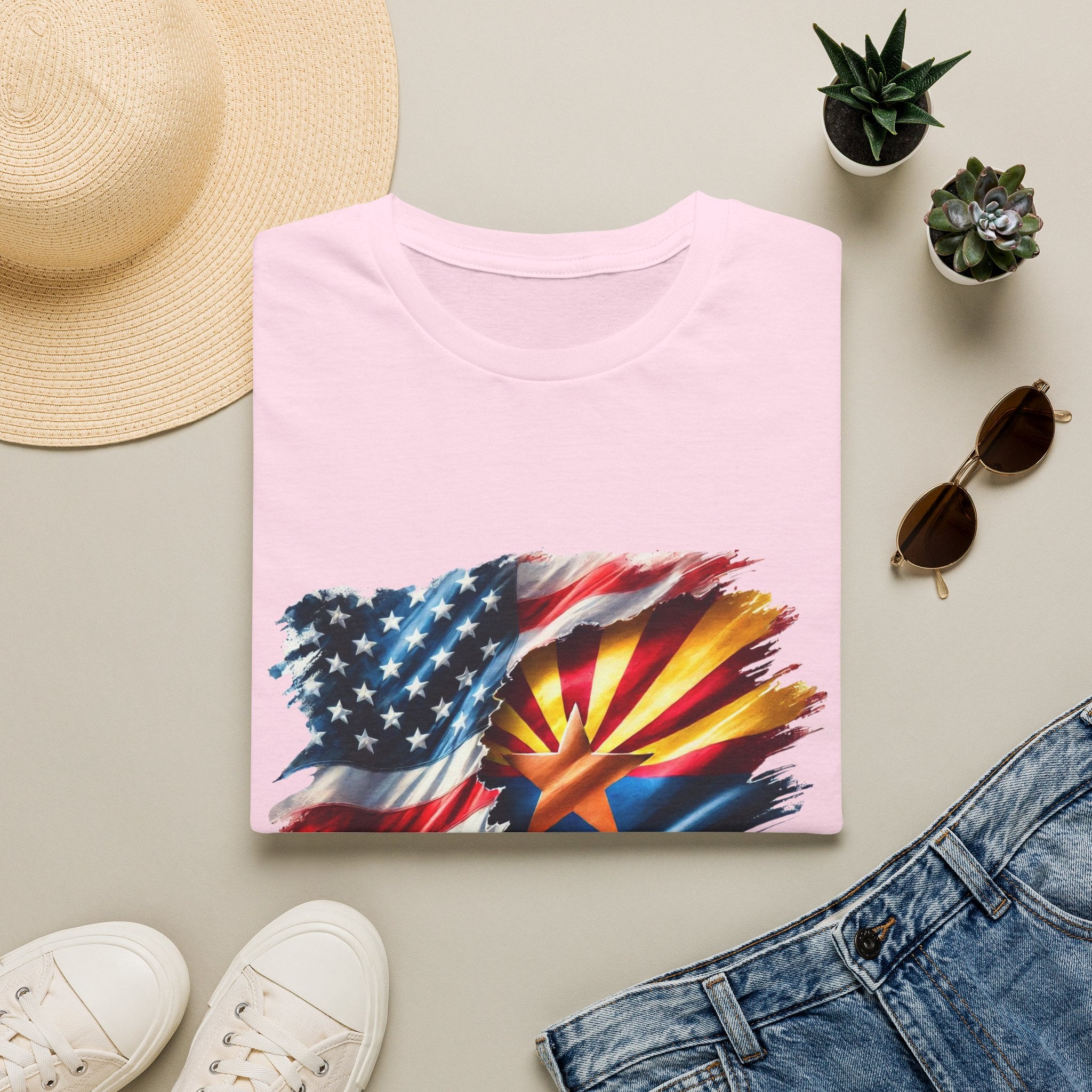 Arizona Flag with American Flag T-Shirt | Patriotic State Pride Tee