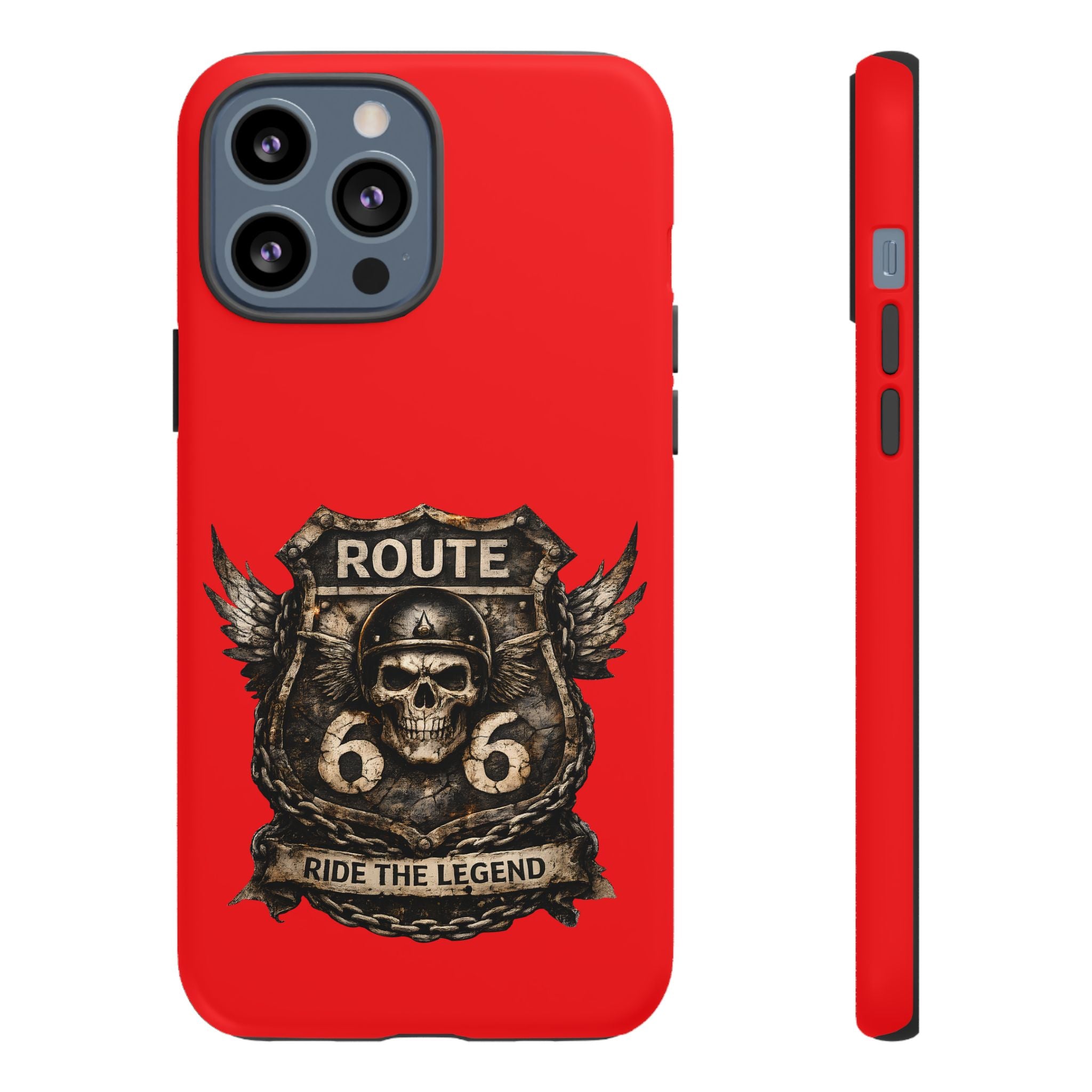 Route 66 Skull Helmet phone case | Motorcycle emblem, Ride the Legend