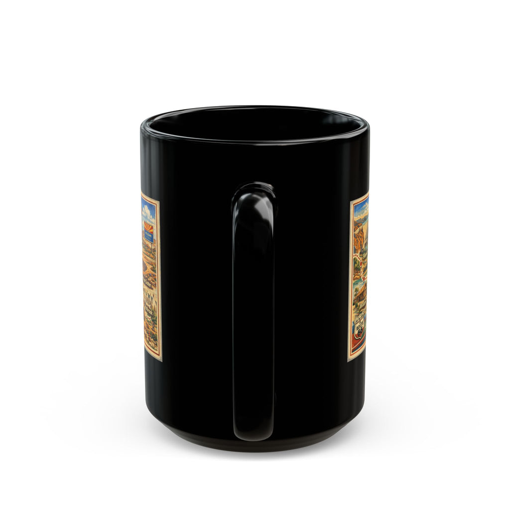 Historic Route 66 Arizona map Mug | Black ceramic road trip souvenir