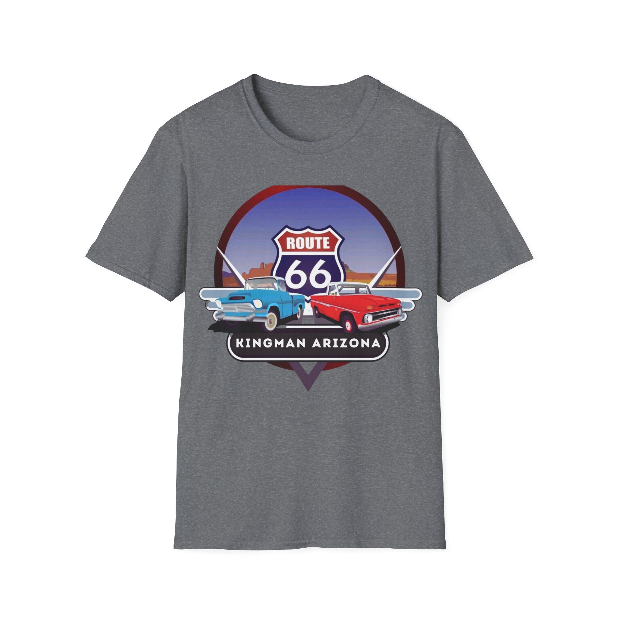 Route 66 Kingman Arizona Softstyle T-Shirt, Vintage Tee, Retro Shirt, Unisex Top, Gift for Travelers