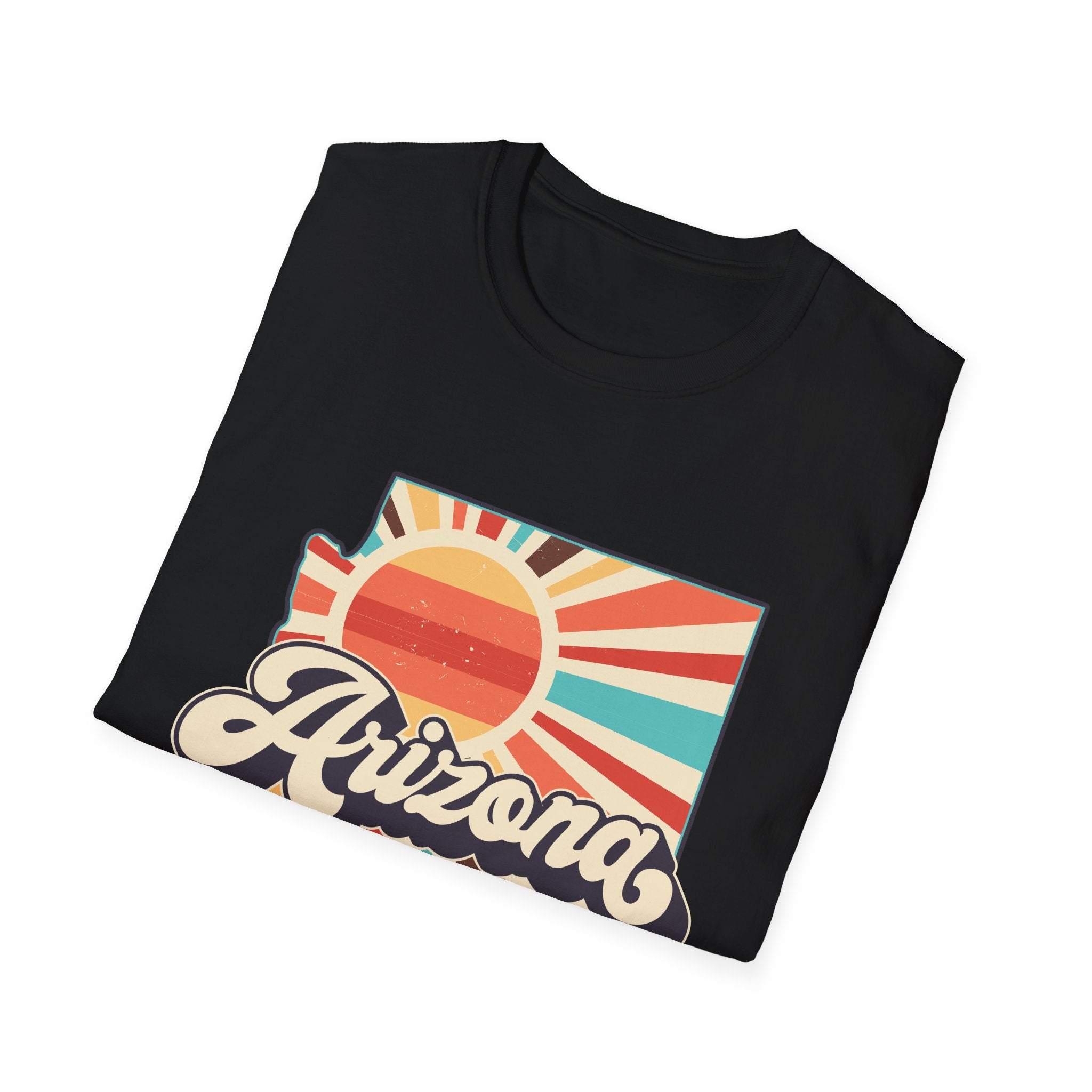 Arizona Retro Sunset T-Shirt | AZ State Map Vintage Rays