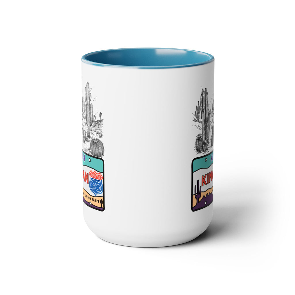 Kingman Arizona Route 66 Two-Tone Coffee Mugs, 15oz