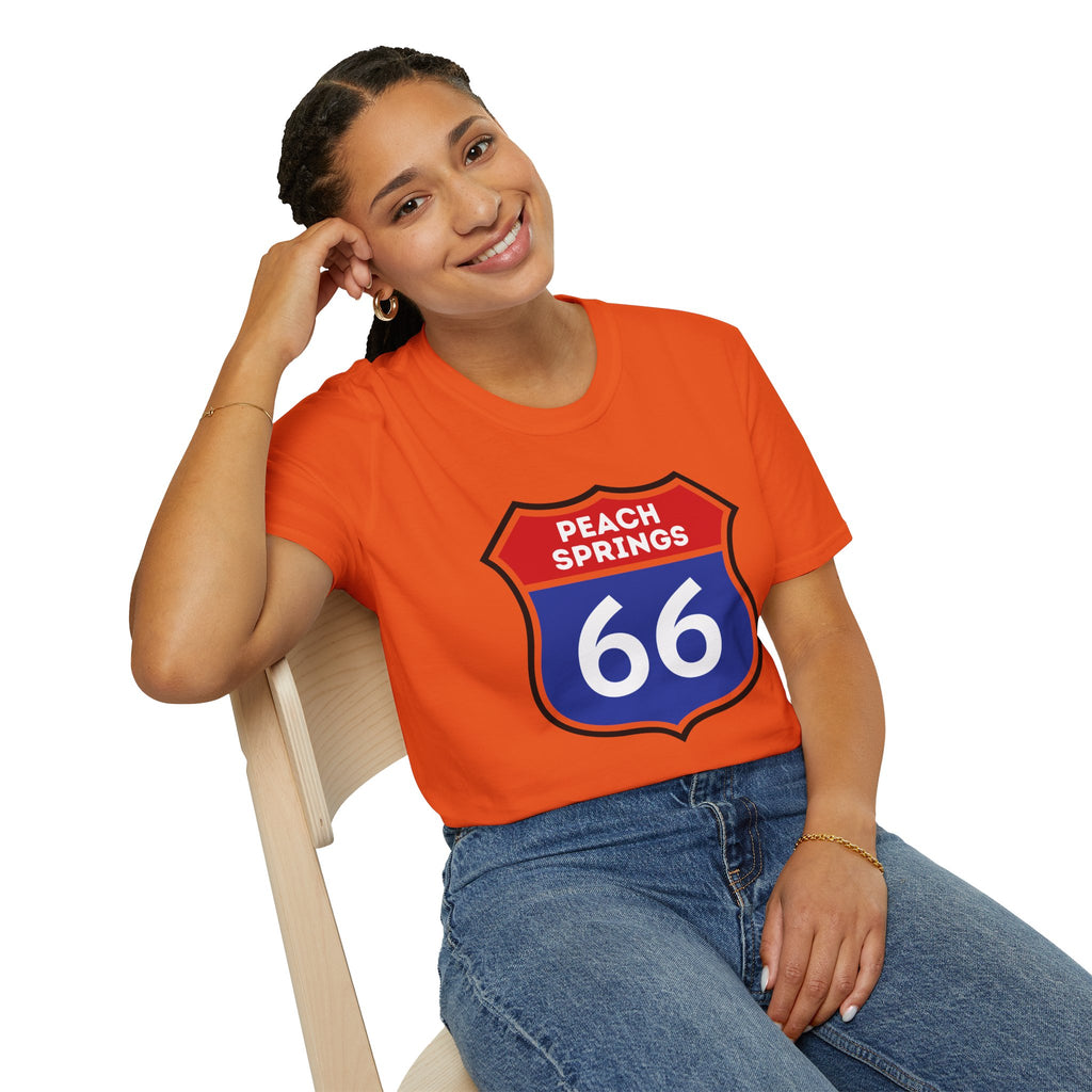 Peach Springs 66 Shield T-Shirt | Route 66 Road Sign Shirt