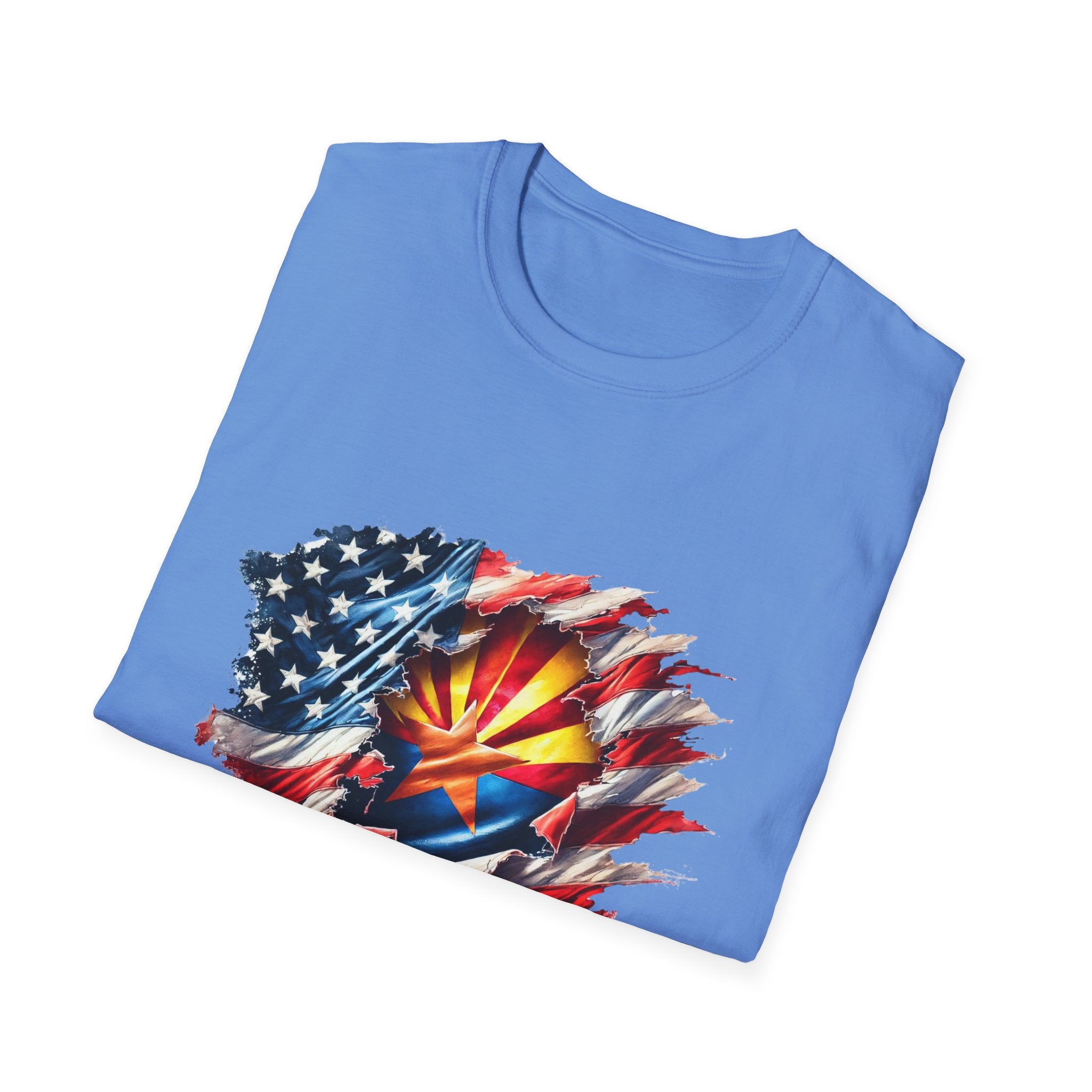 Arizona Flag Ripped Effect T-Shirt | USA Stars Stripes State Emblem