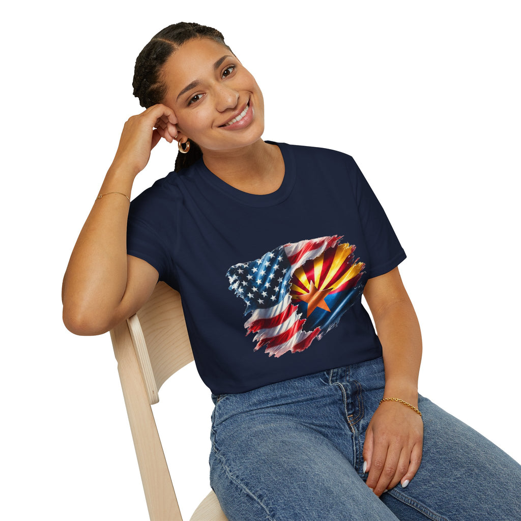 Arizona Flag with American Flag T-Shirt | Patriotic State Pride Tee