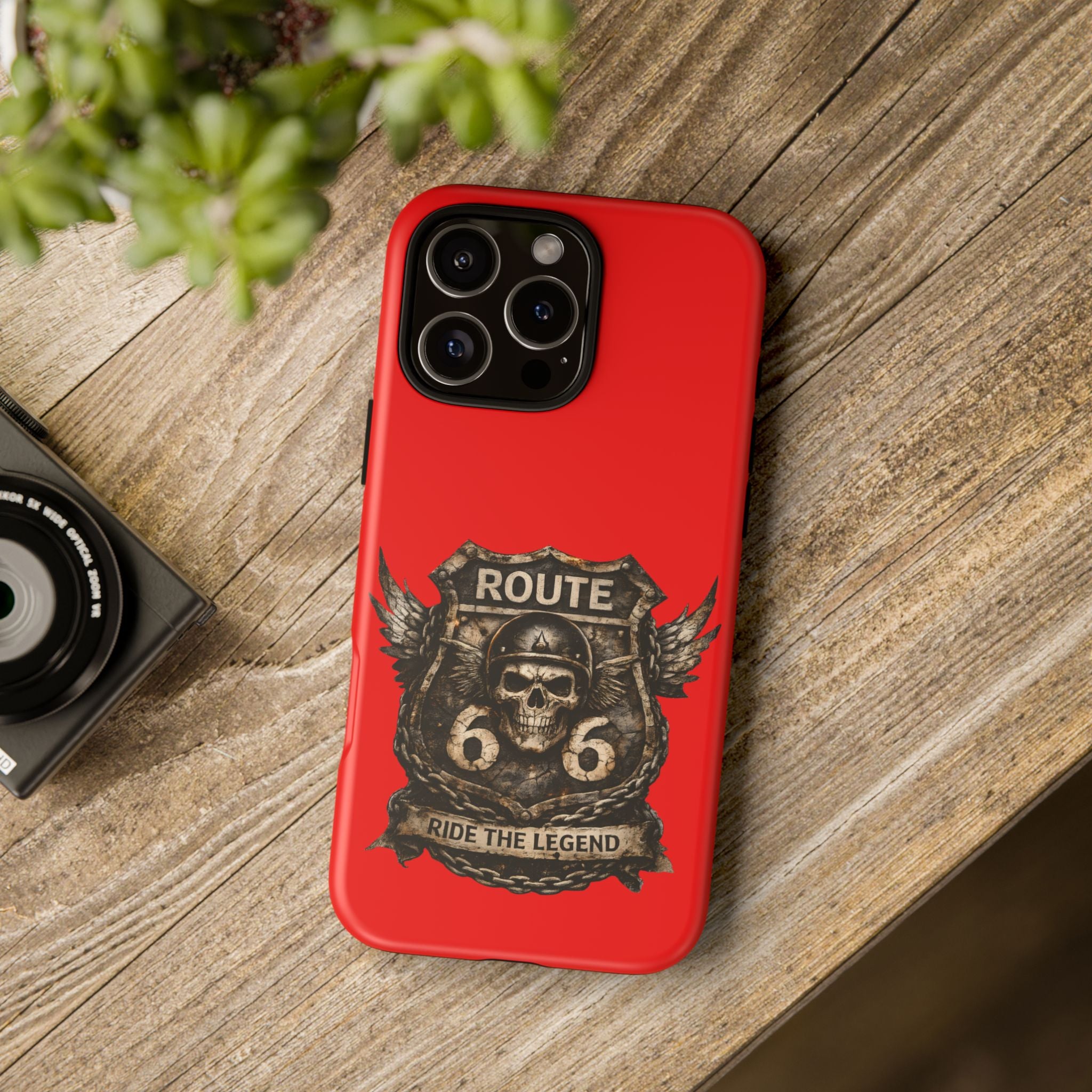 Route 66 Skull Helmet phone case | Motorcycle emblem, Ride the Legend