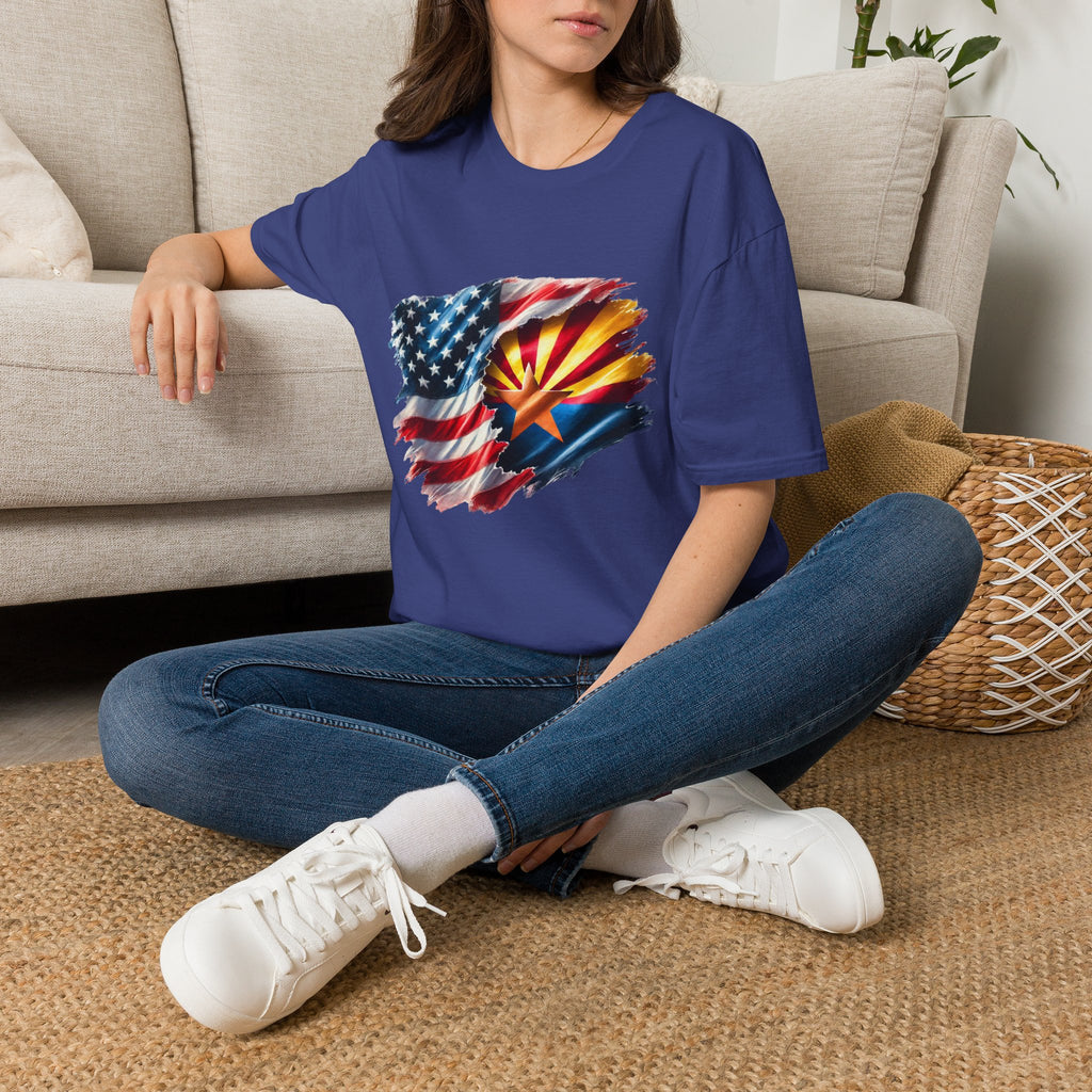 Arizona Flag with American Flag T-Shirt | Patriotic State Pride Tee