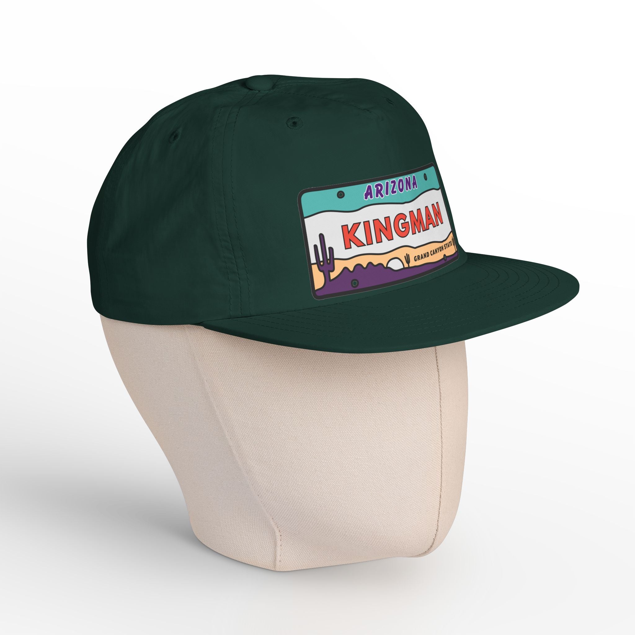 Surf Cap, Beach Hat, Summer Headwear, Kingman Arizona License Plate Dessert Cap for Water Sports