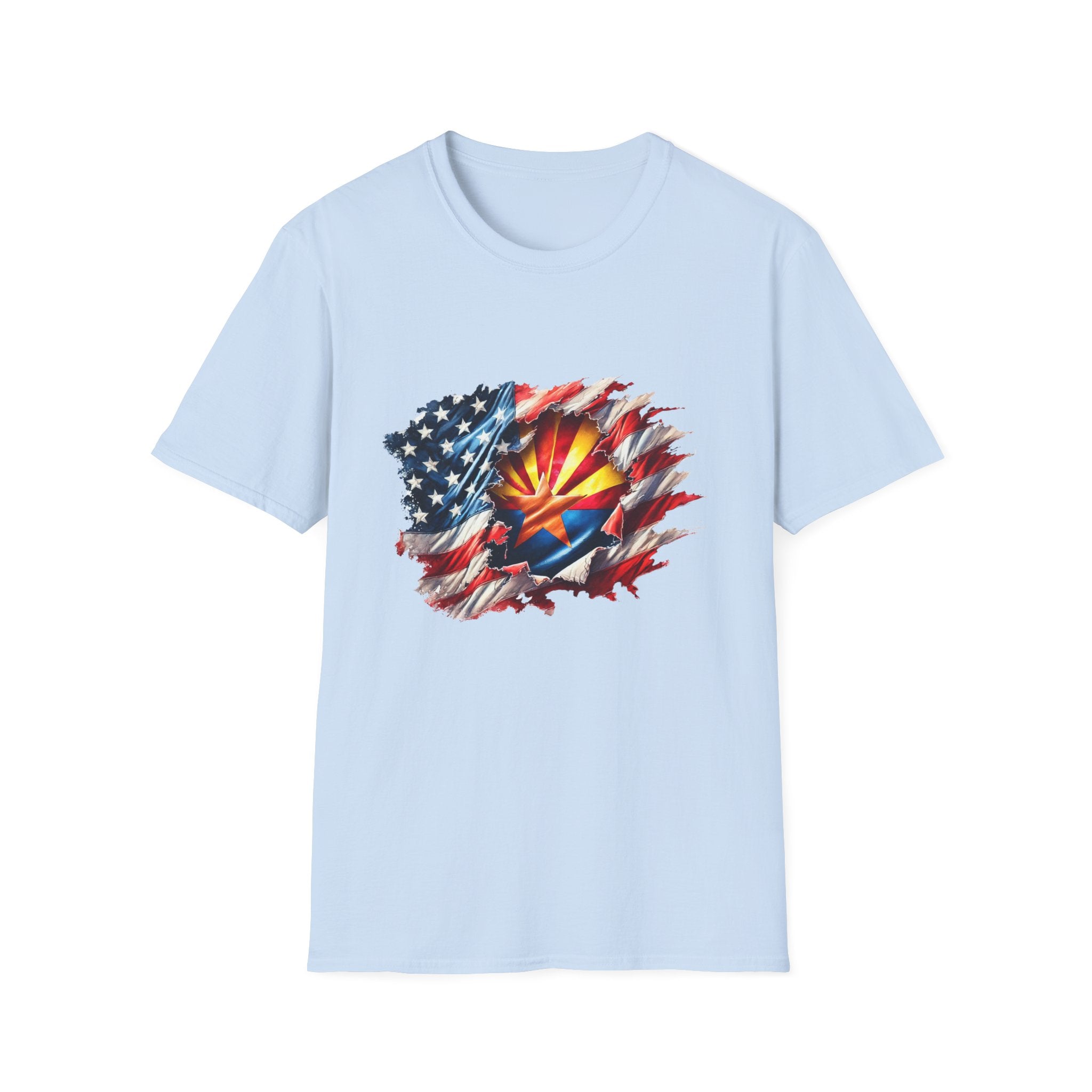 Arizona Flag Ripped Effect T-Shirt | USA Stars Stripes State Emblem