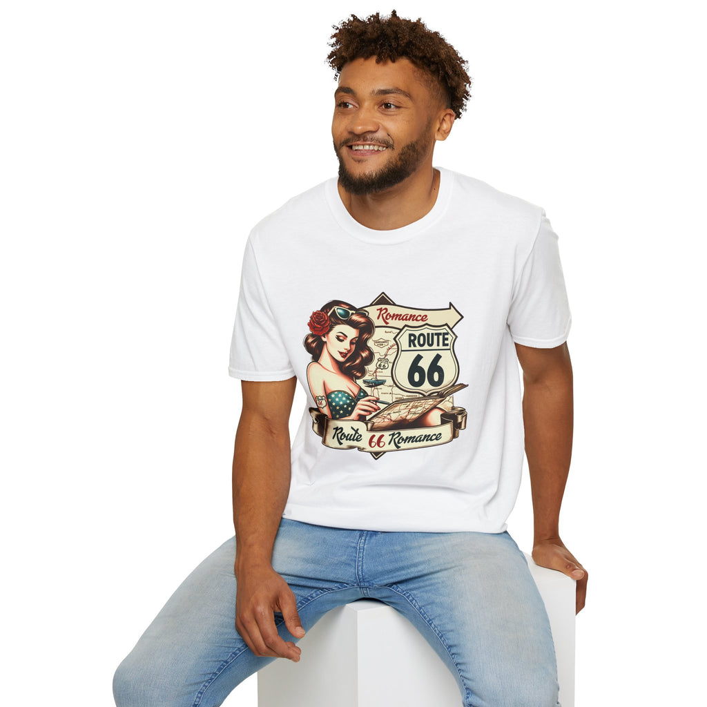 Pinup Girl Route 66 T-Shirt | Vintage Roadtrip Retro Sign
