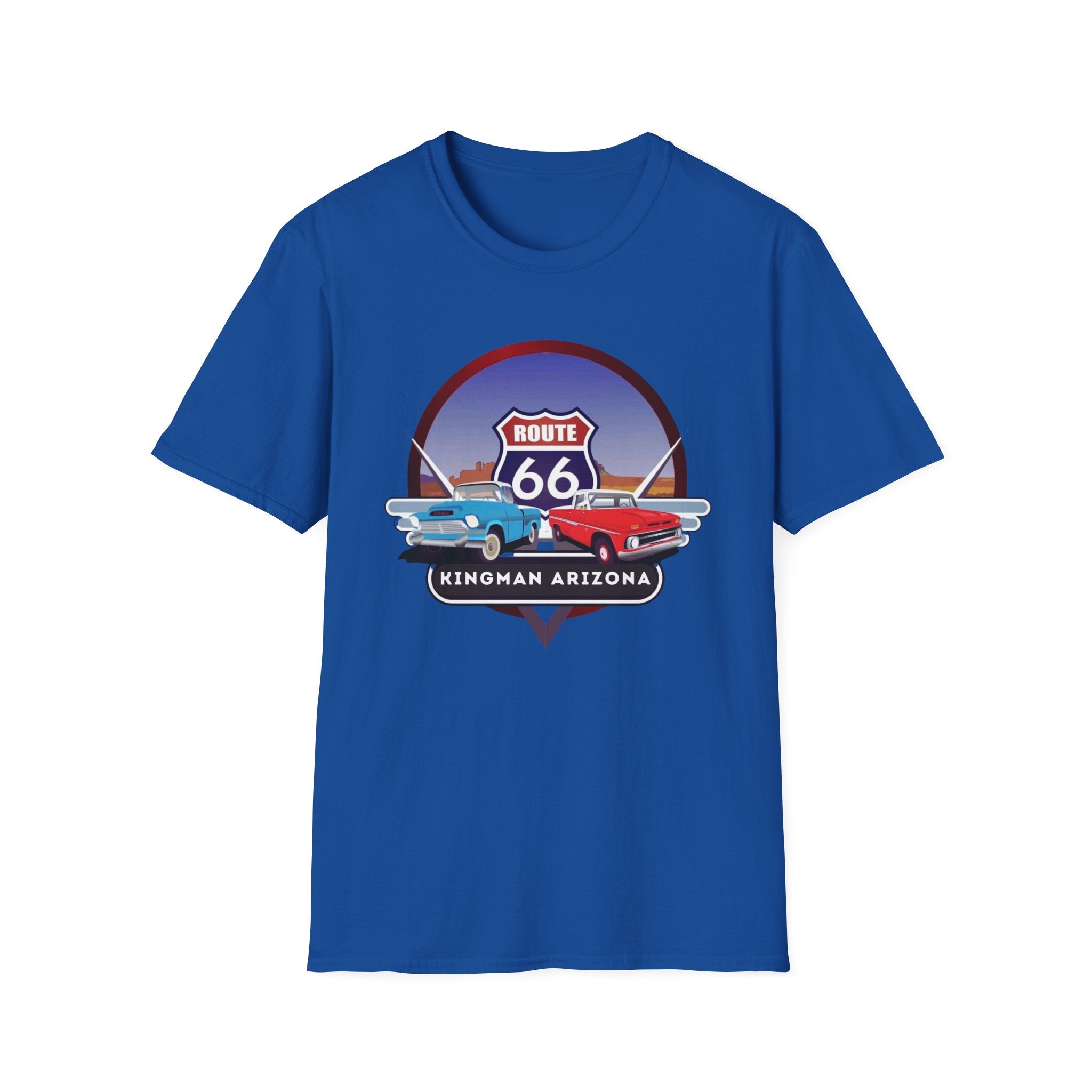 Route 66 Kingman Arizona Softstyle T-Shirt, Vintage Tee, Retro Shirt, Unisex Top, Gift for Travelers