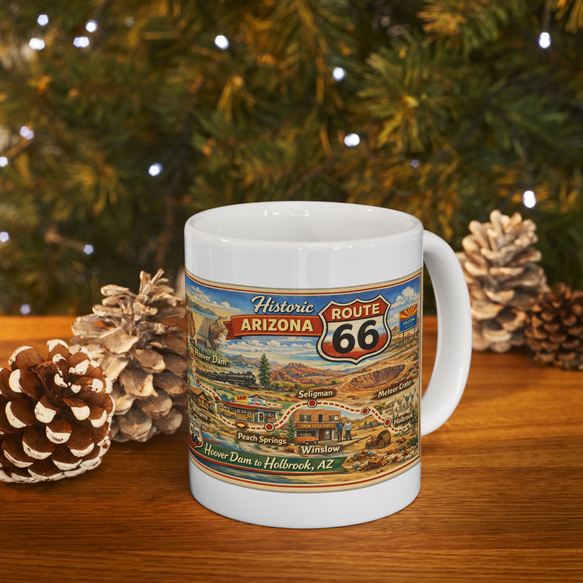 Historic Vintage Route 66 Arizona map mug | Route 66 Ceramic Mug