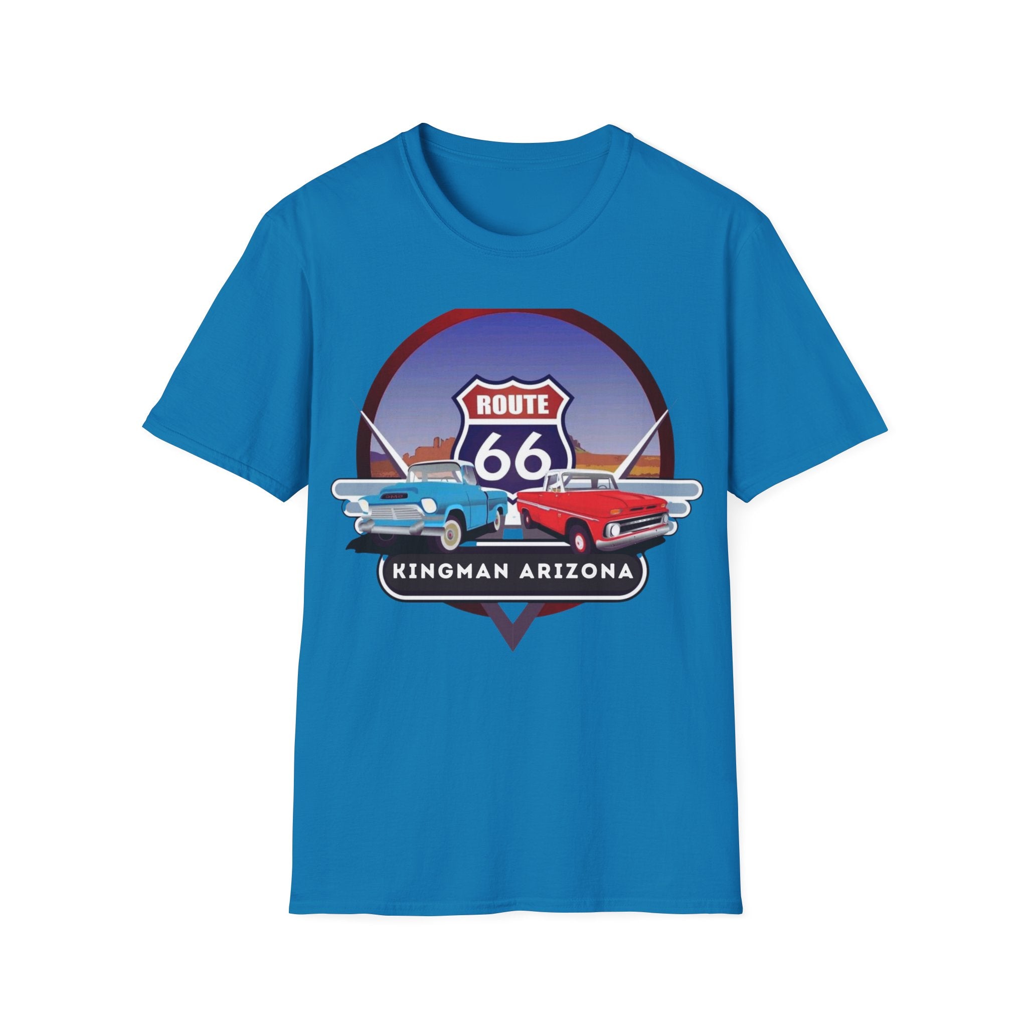 Route 66 Kingman Arizona Softstyle T-Shirt, Vintage Tee, Retro Shirt, Unisex Top, Gift for Travelers
