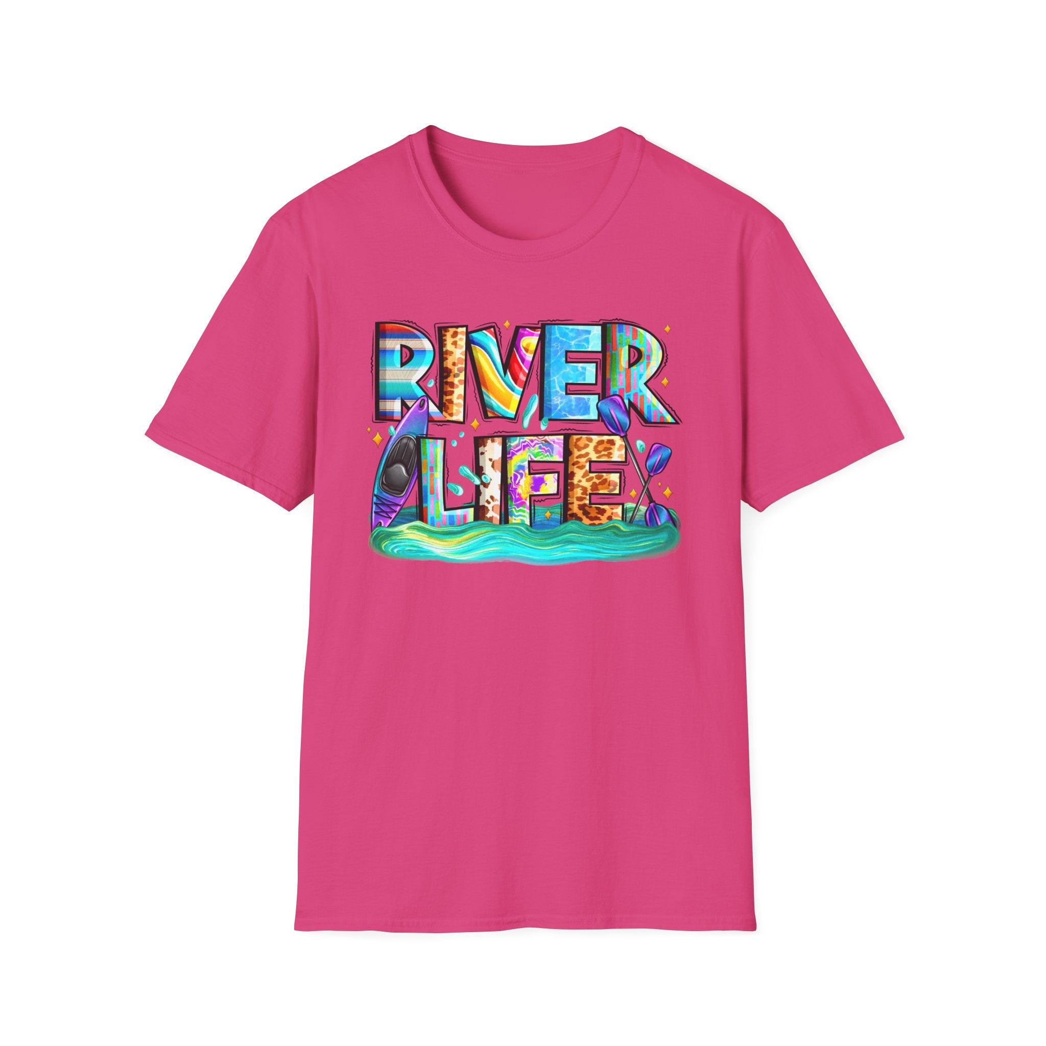 River Life T-Shirt | Colorful Fishing Scenic Graphic