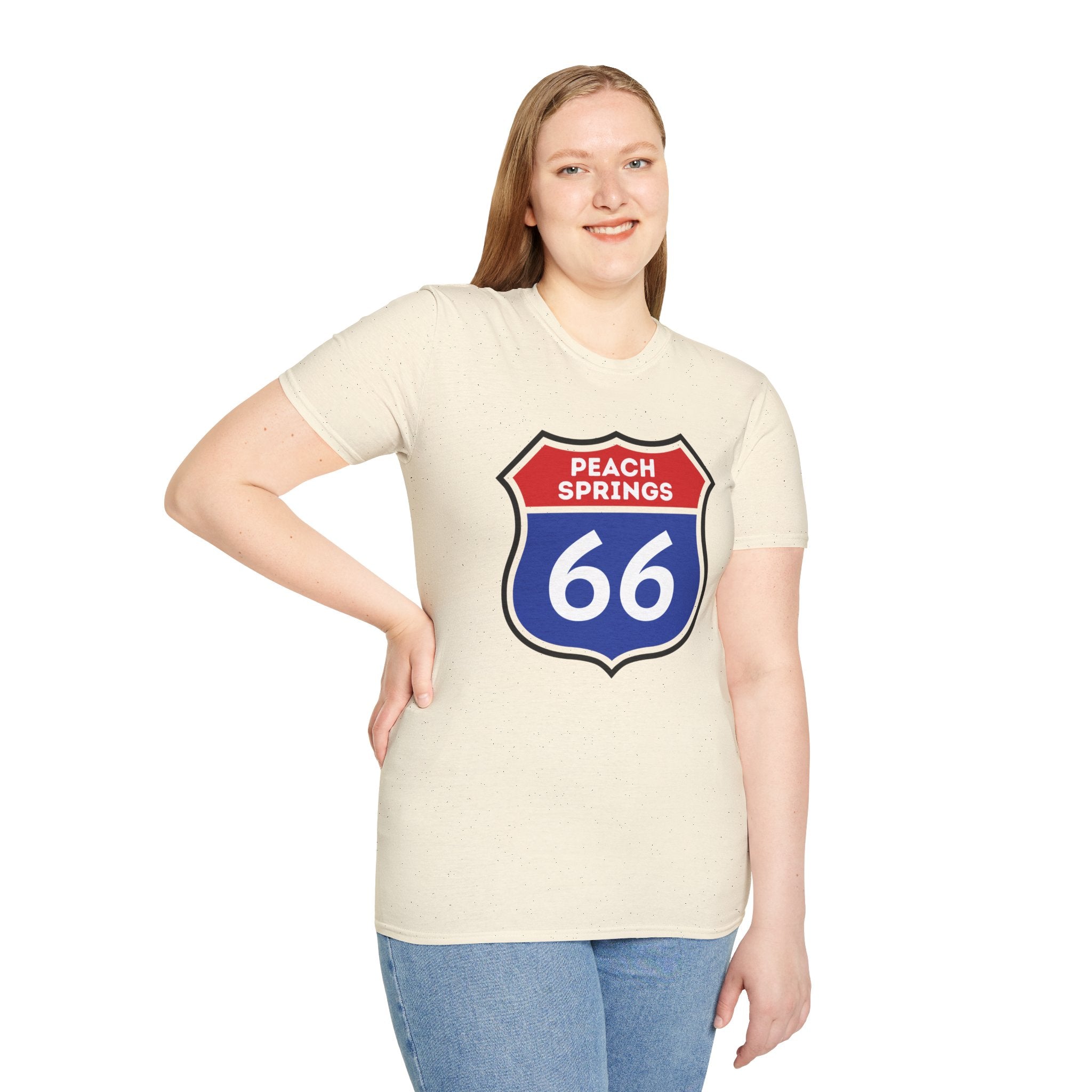 Peach Springs 66 Shield T-Shirt | Route 66 Road Sign Shirt