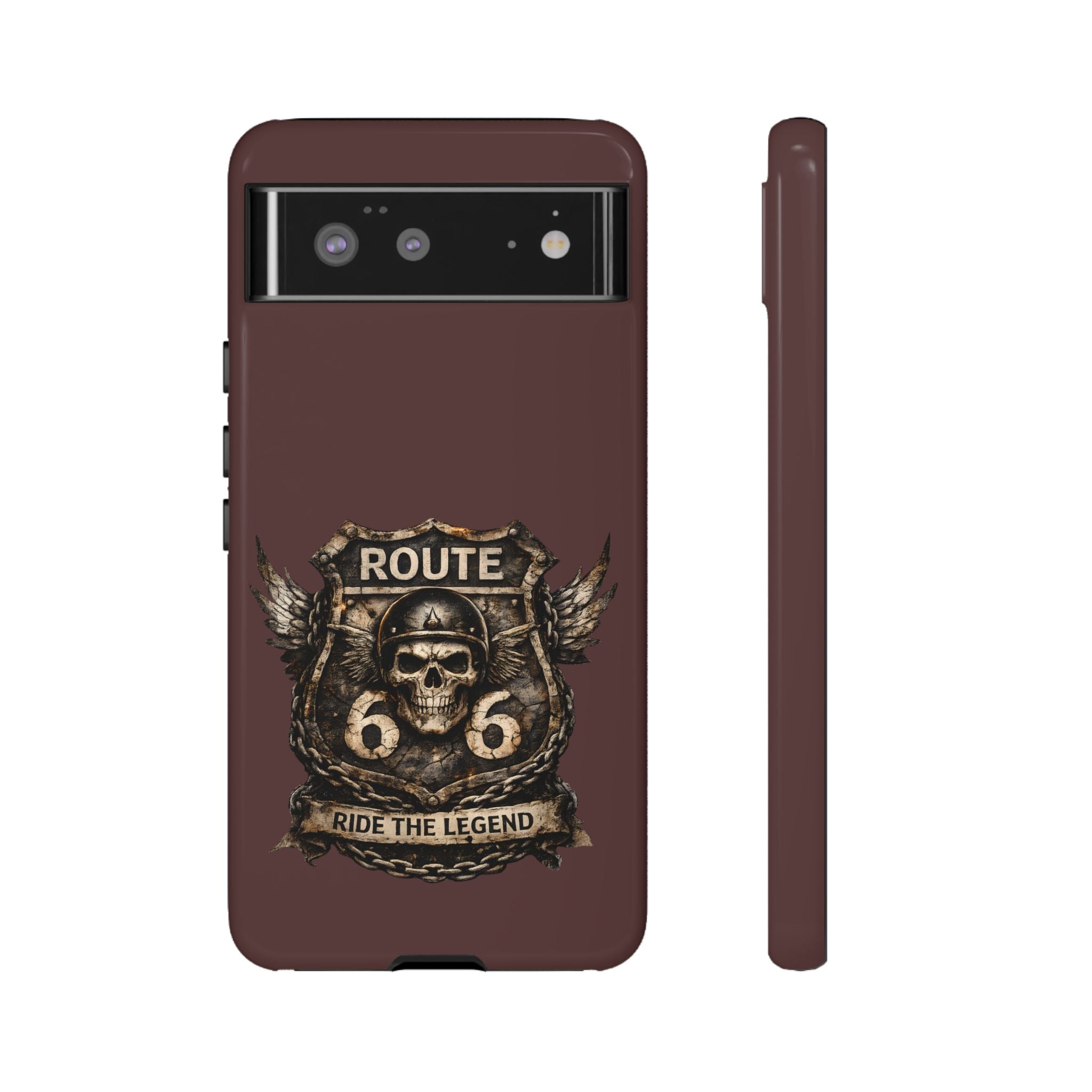 Route 66 Skull Helmet phone case | Motorcycle emblem, Ride the Legend