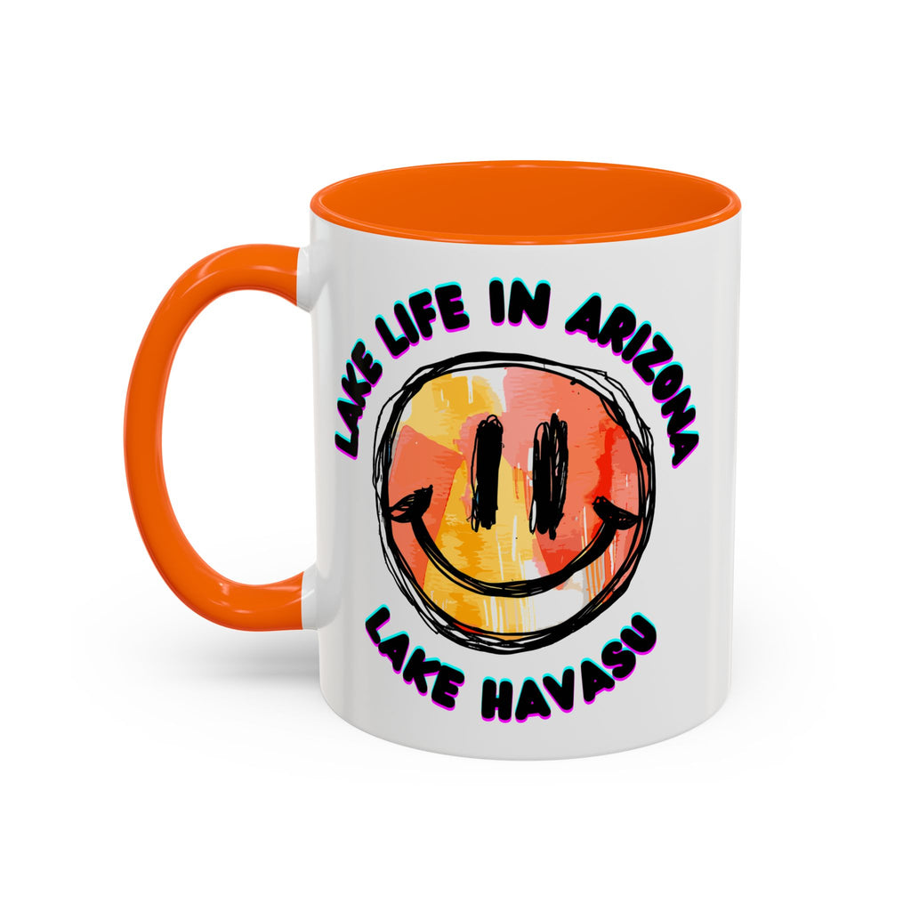 Lake Life in Arizona Smiley Mug | Lake Havasu Accent Coffee Mug