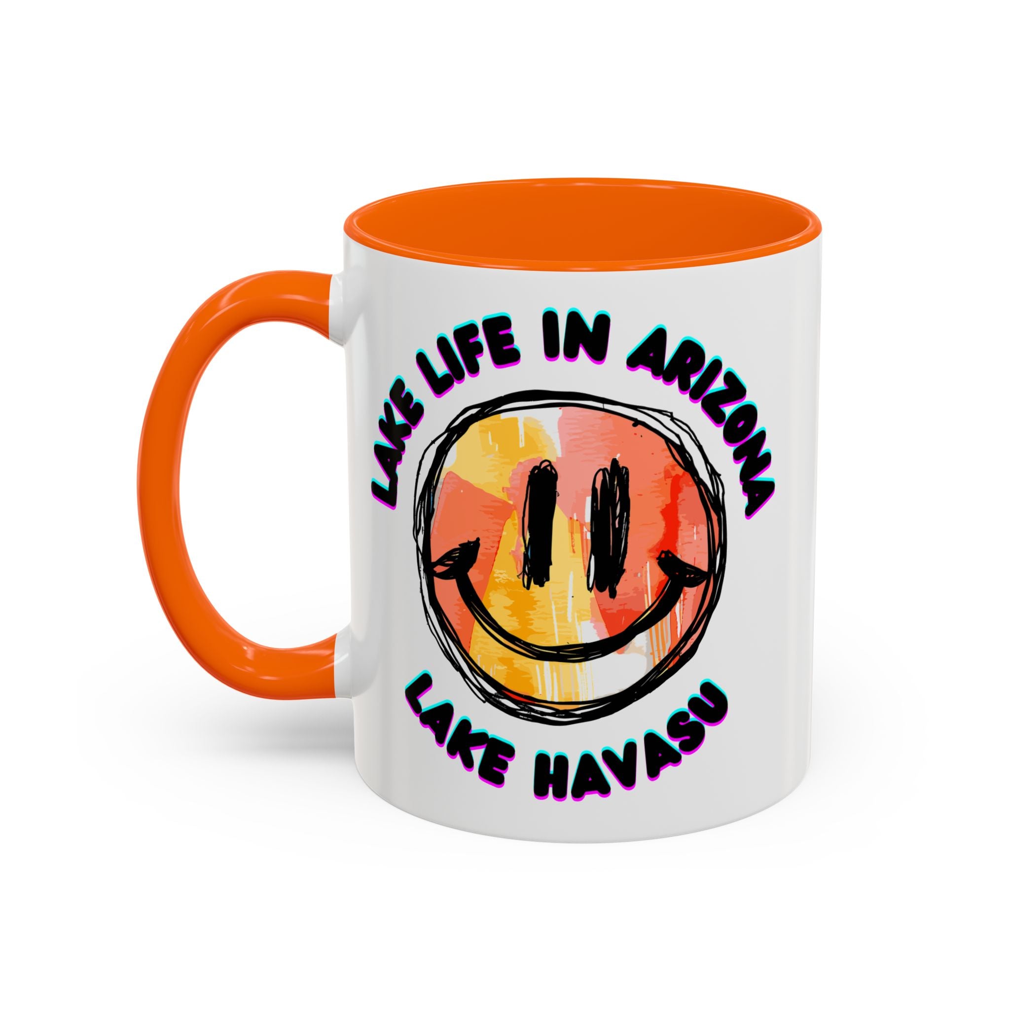 Lake Life in Arizona Smiley Mug | Lake Havasu Accent Coffee Mug