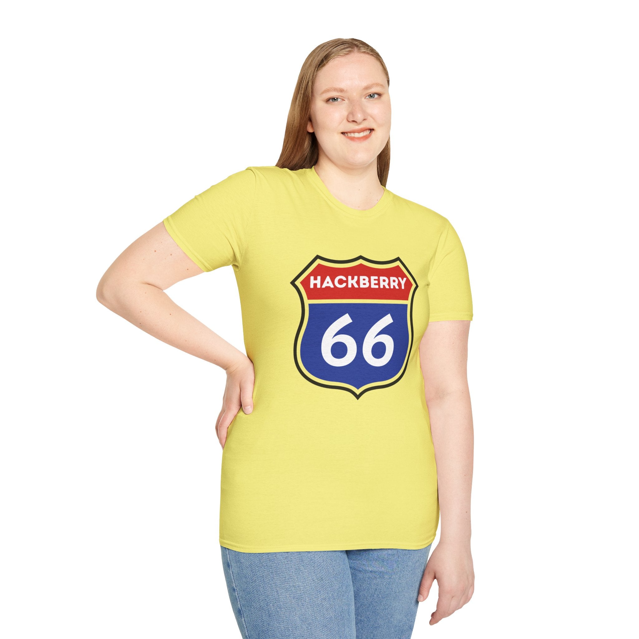 Hackberry 66 Shield T-Shirt | Route 66 Road Sign Tee