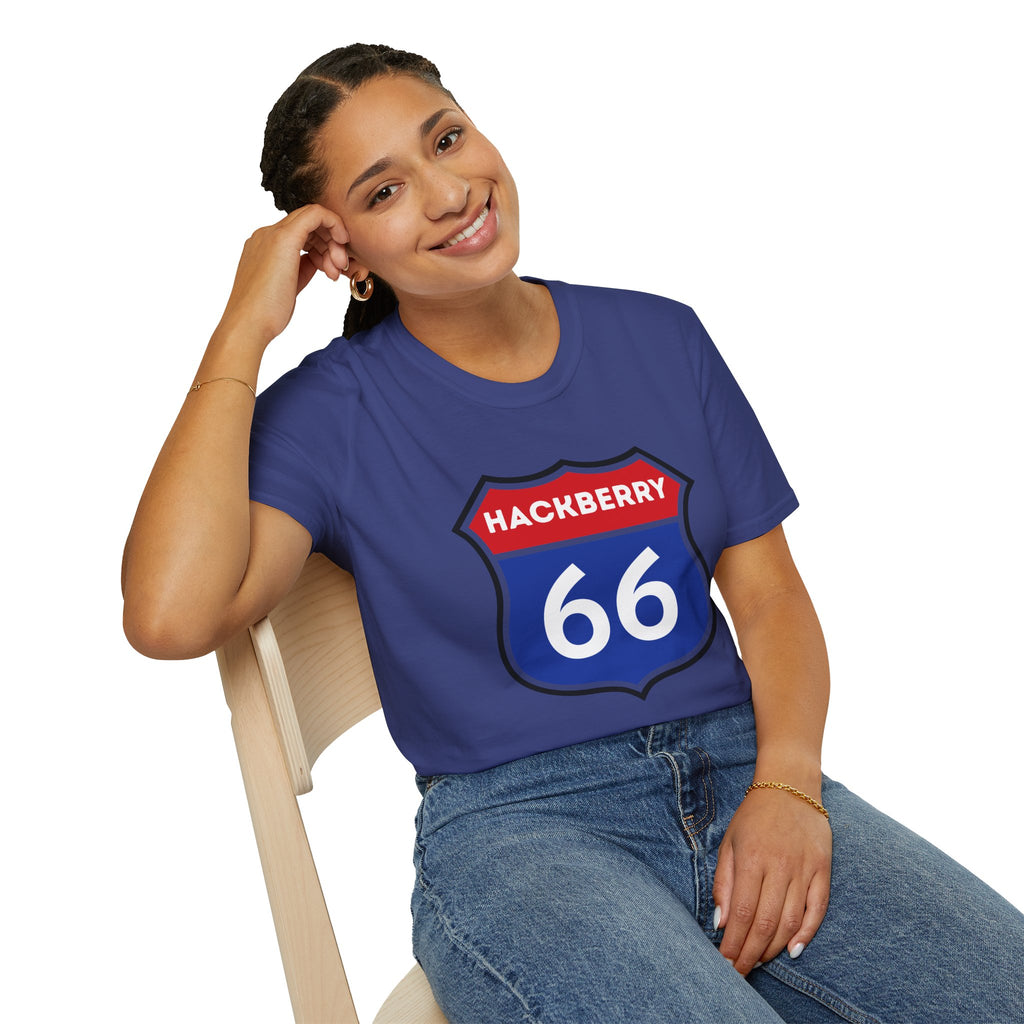 Hackberry 66 Shield T-Shirt | Route 66 Road Sign Tee