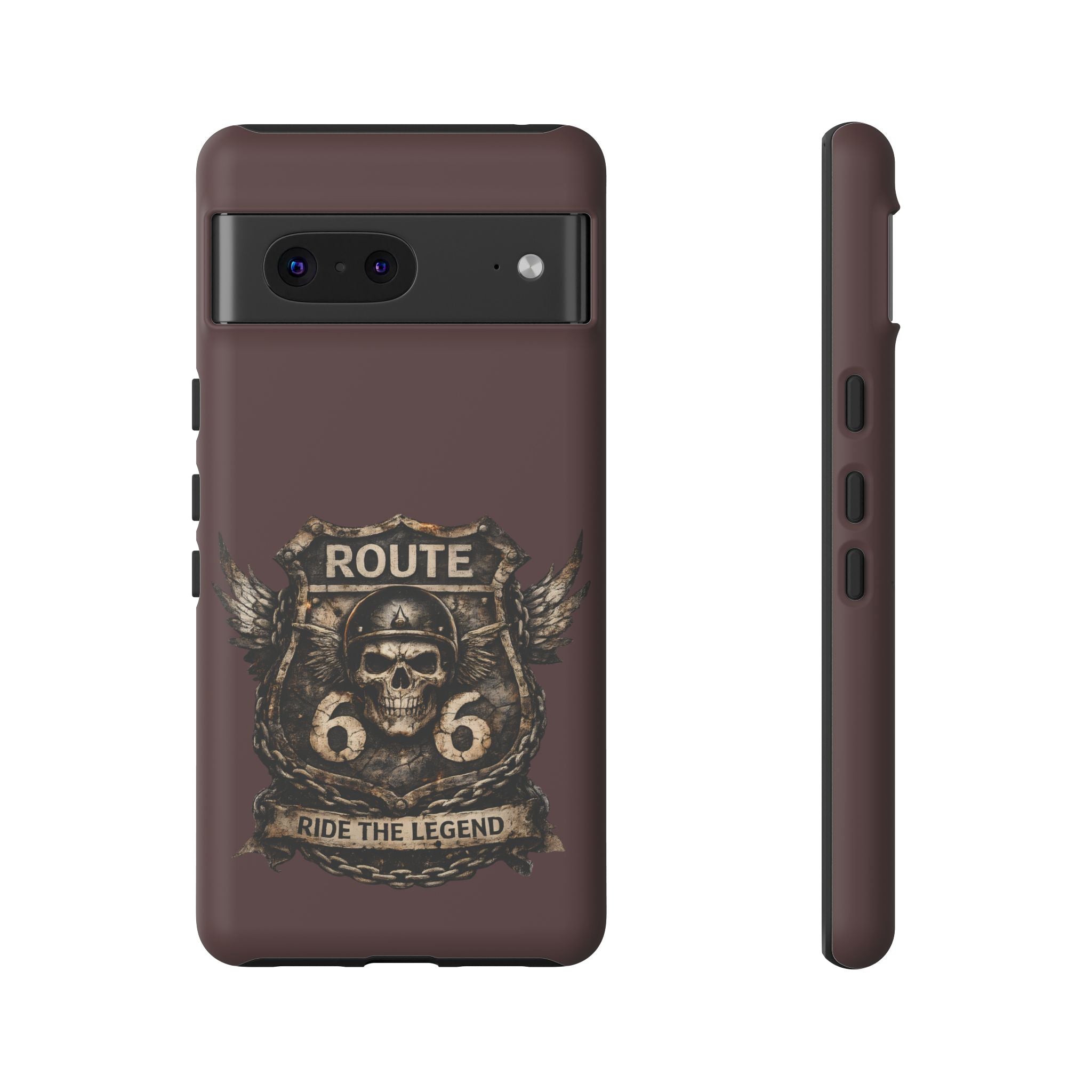Route 66 Skull Helmet phone case | Motorcycle emblem, Ride the Legend