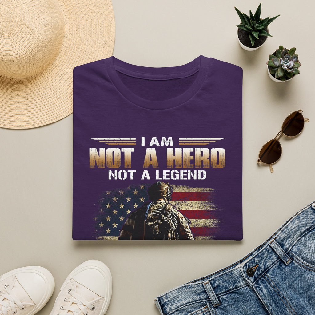 I Am Not a Hero I Am a U.S. Veteran T-Shirt | American Flag Soldier Tee