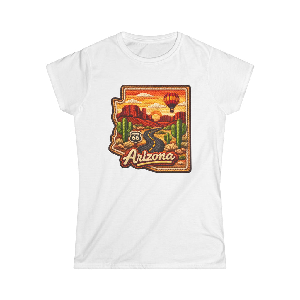 Arizona Route 66 Desert Sunset Womans Tee | Hot Air Balloon, Cactus Roadtrip