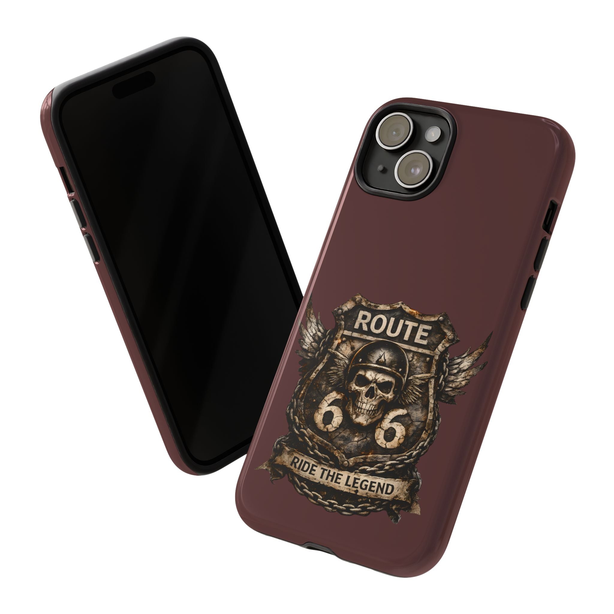 Route 66 Skull Helmet phone case | Motorcycle emblem, Ride the Legend