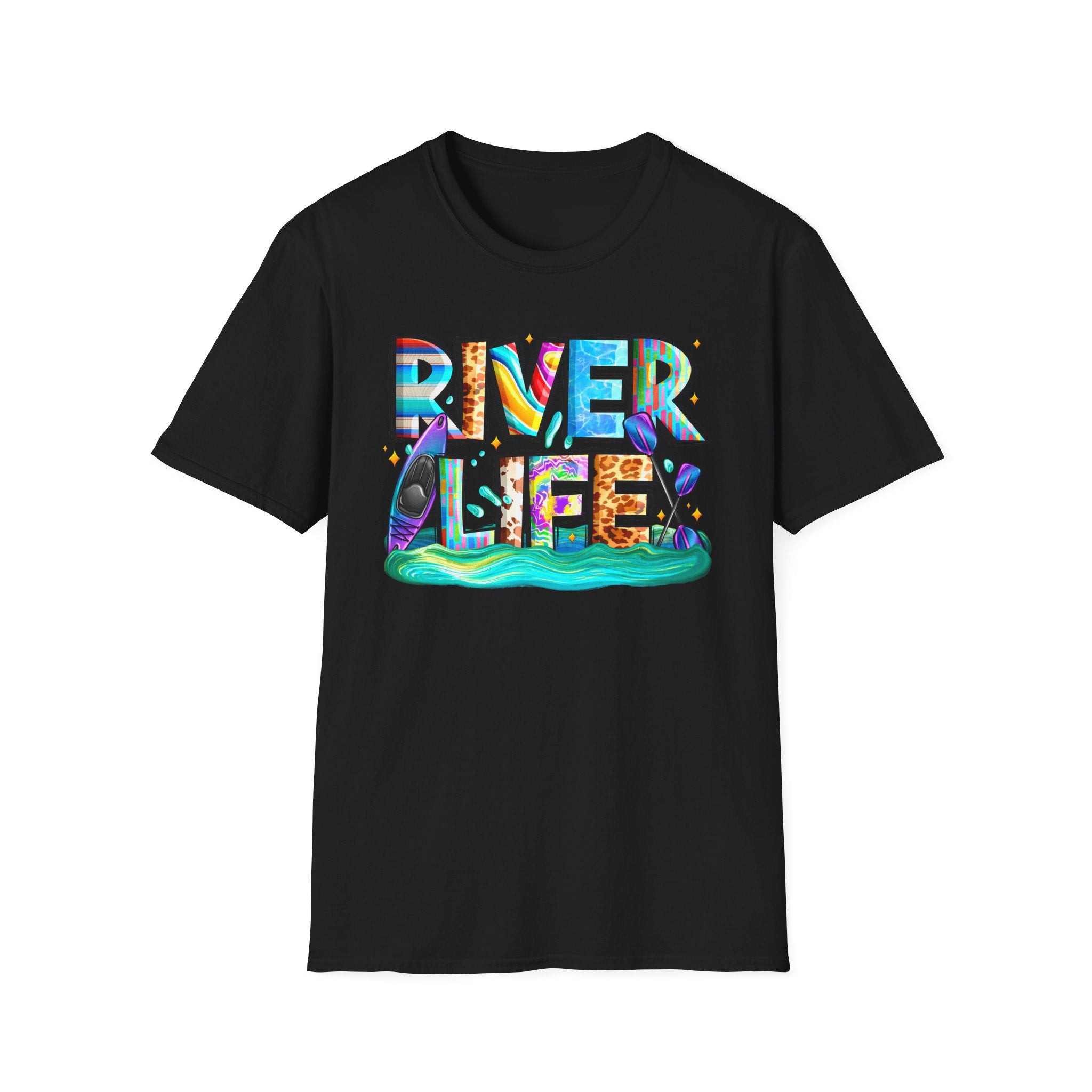 River Life T-Shirt | Colorful Fishing Scenic Graphic