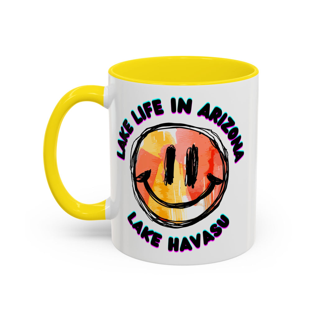 Lake Life in Arizona Smiley Mug | Lake Havasu Accent Coffee Mug