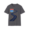 Route 66 Mens and Womans Softstyle T-Shirt, Retro Road Trip Tee, Vintage Highway Shirt, Travel Adventure Top, Unisex Graphic Tee