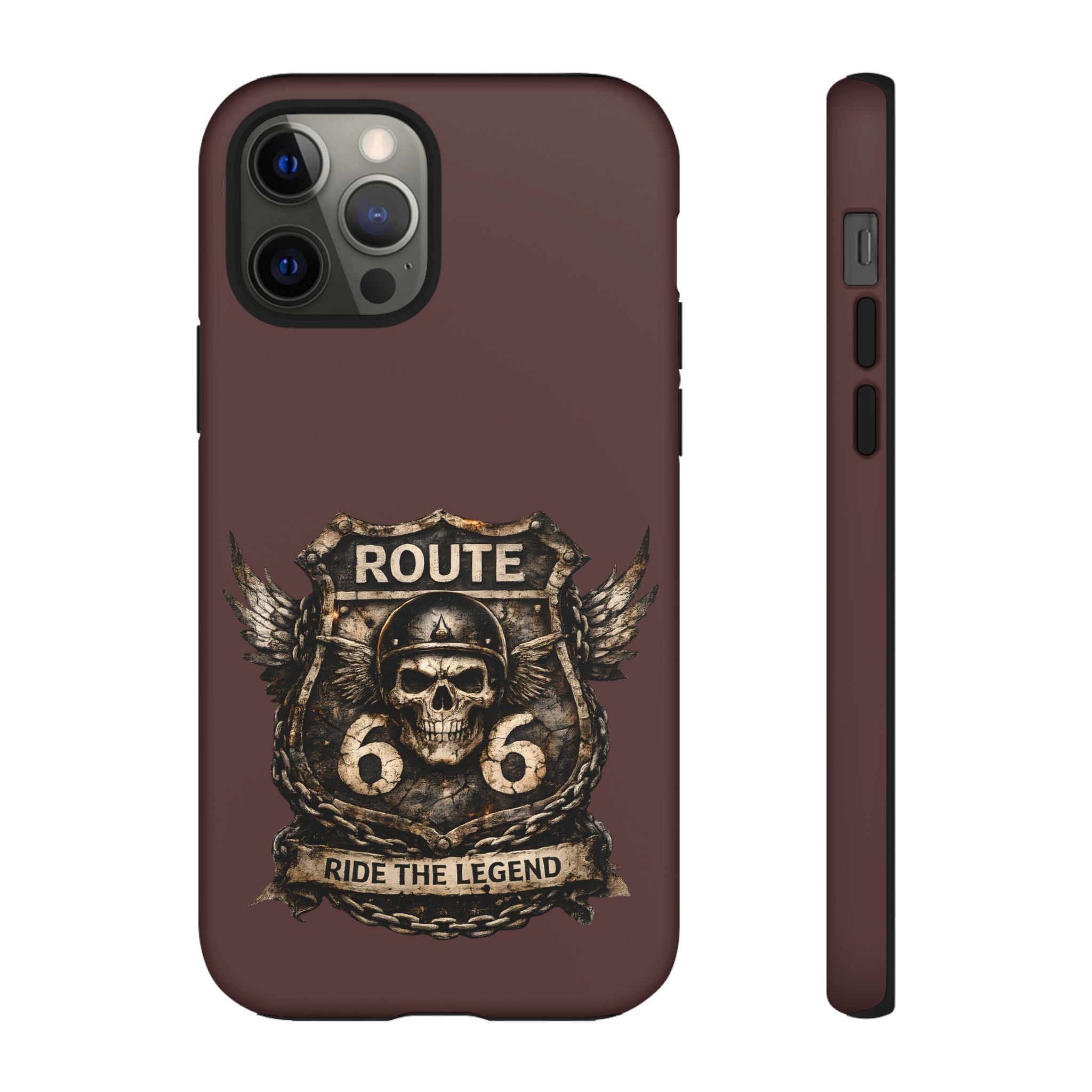 Route 66 Skull Helmet phone case | Motorcycle emblem, Ride the Legend