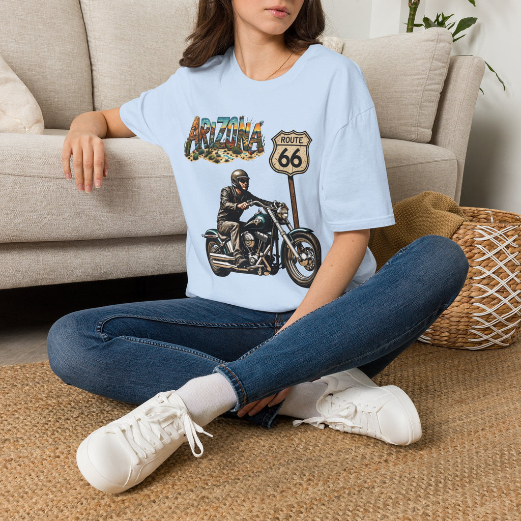 Arizona Route 66 Motorcycle T-Shirt | Biker Road Trip Tee