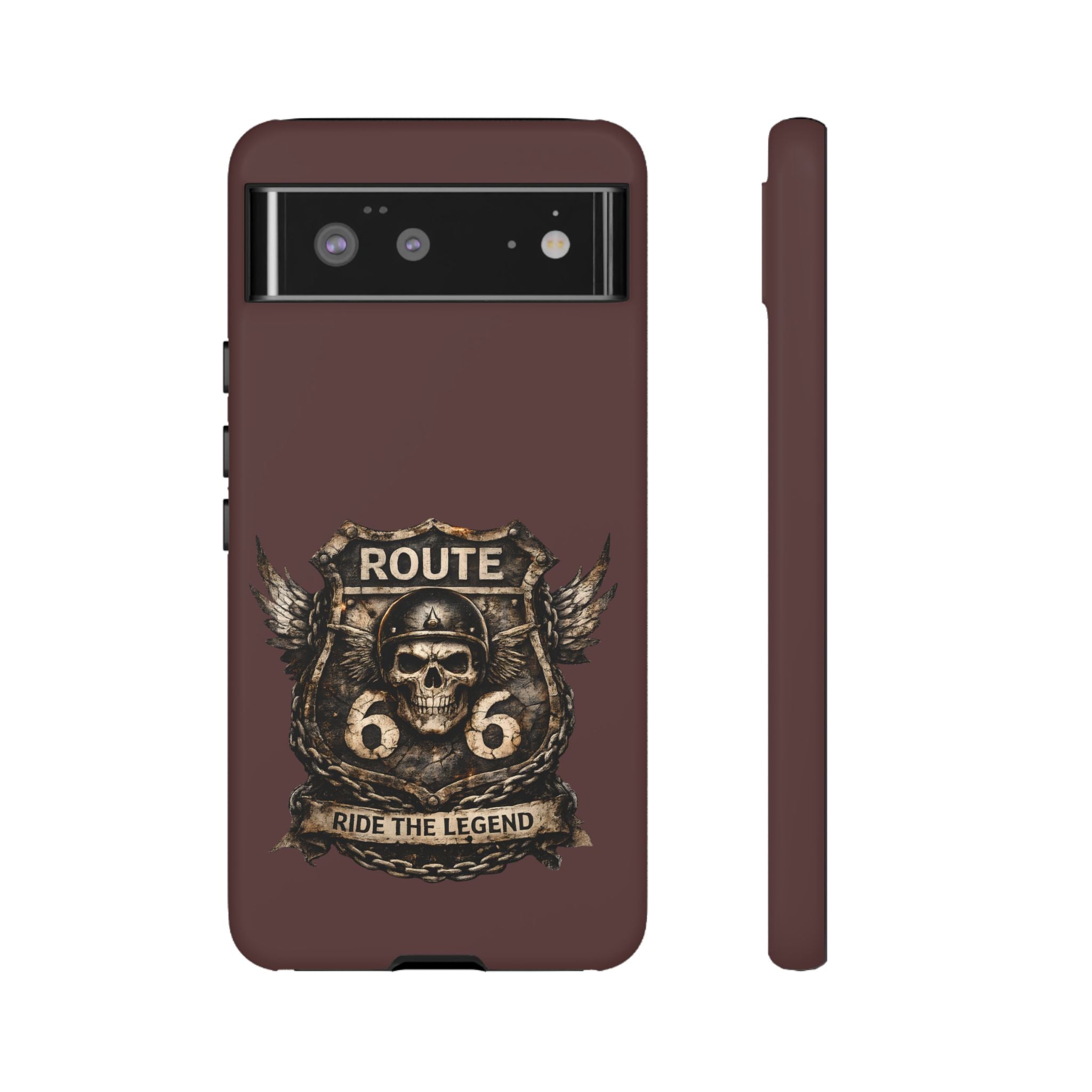 Route 66 Skull Helmet phone case | Motorcycle emblem, Ride the Legend